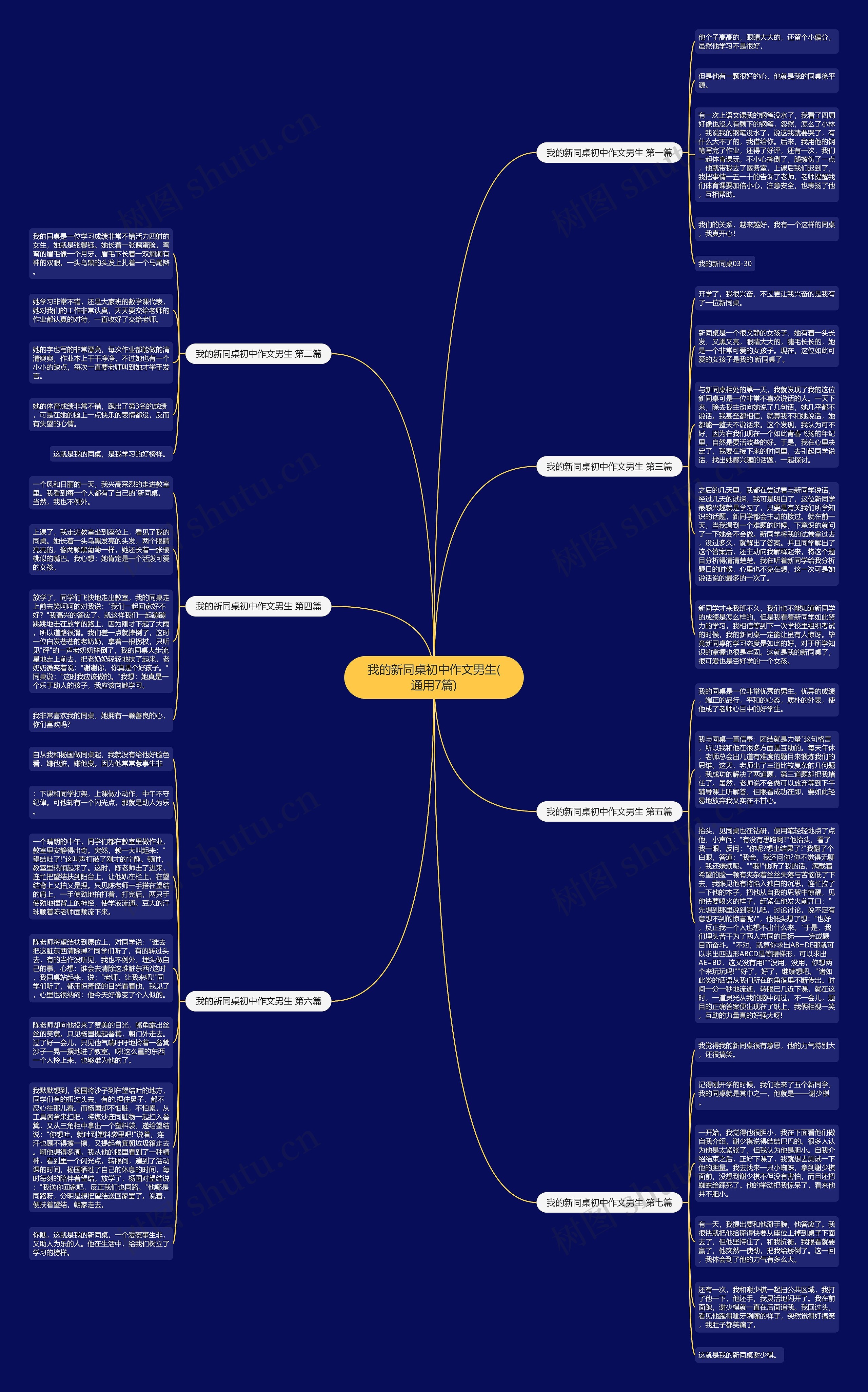 我的新同桌初中作文男生(通用7篇)思维导图