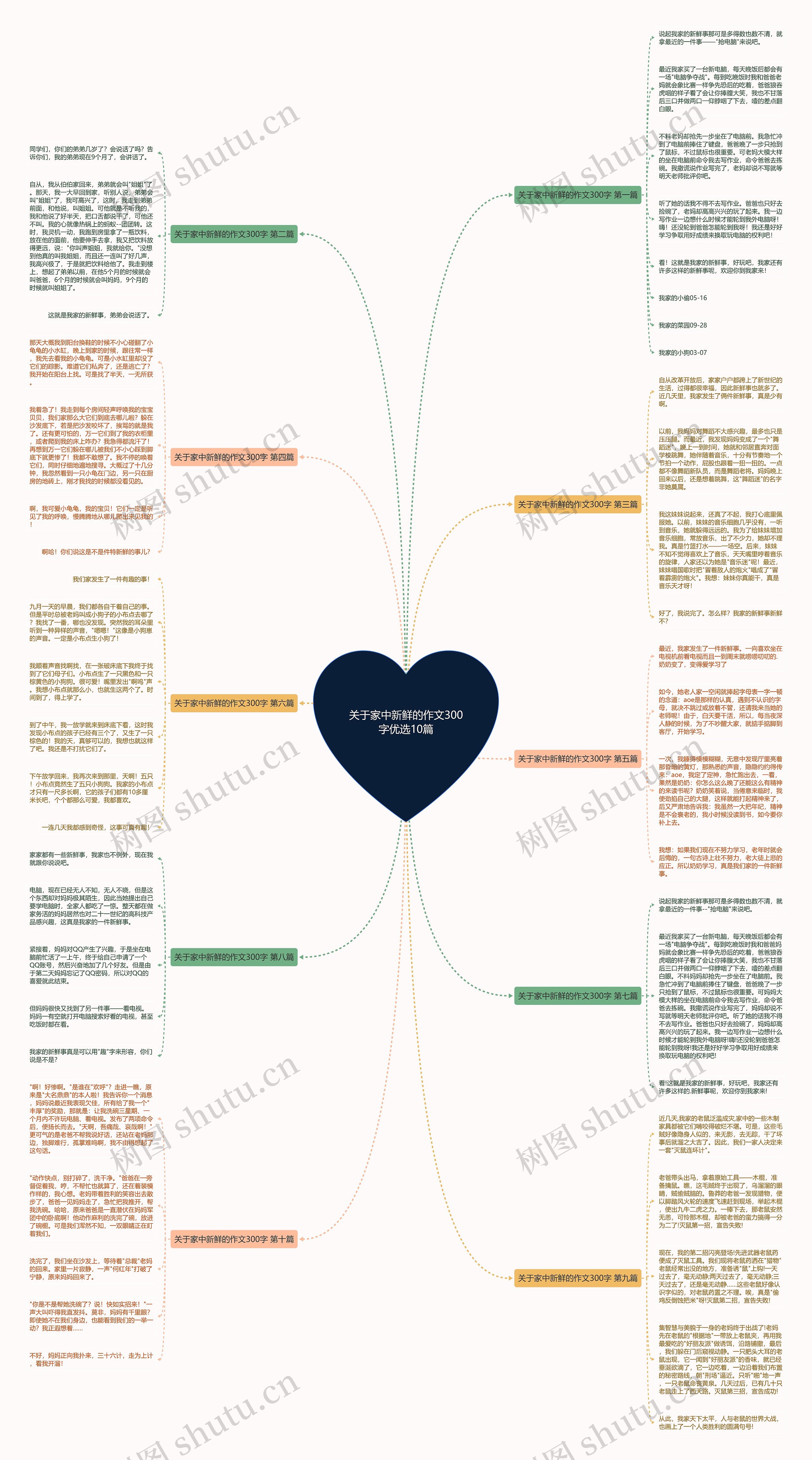 关于家中新鲜的作文300字优选10篇思维导图
