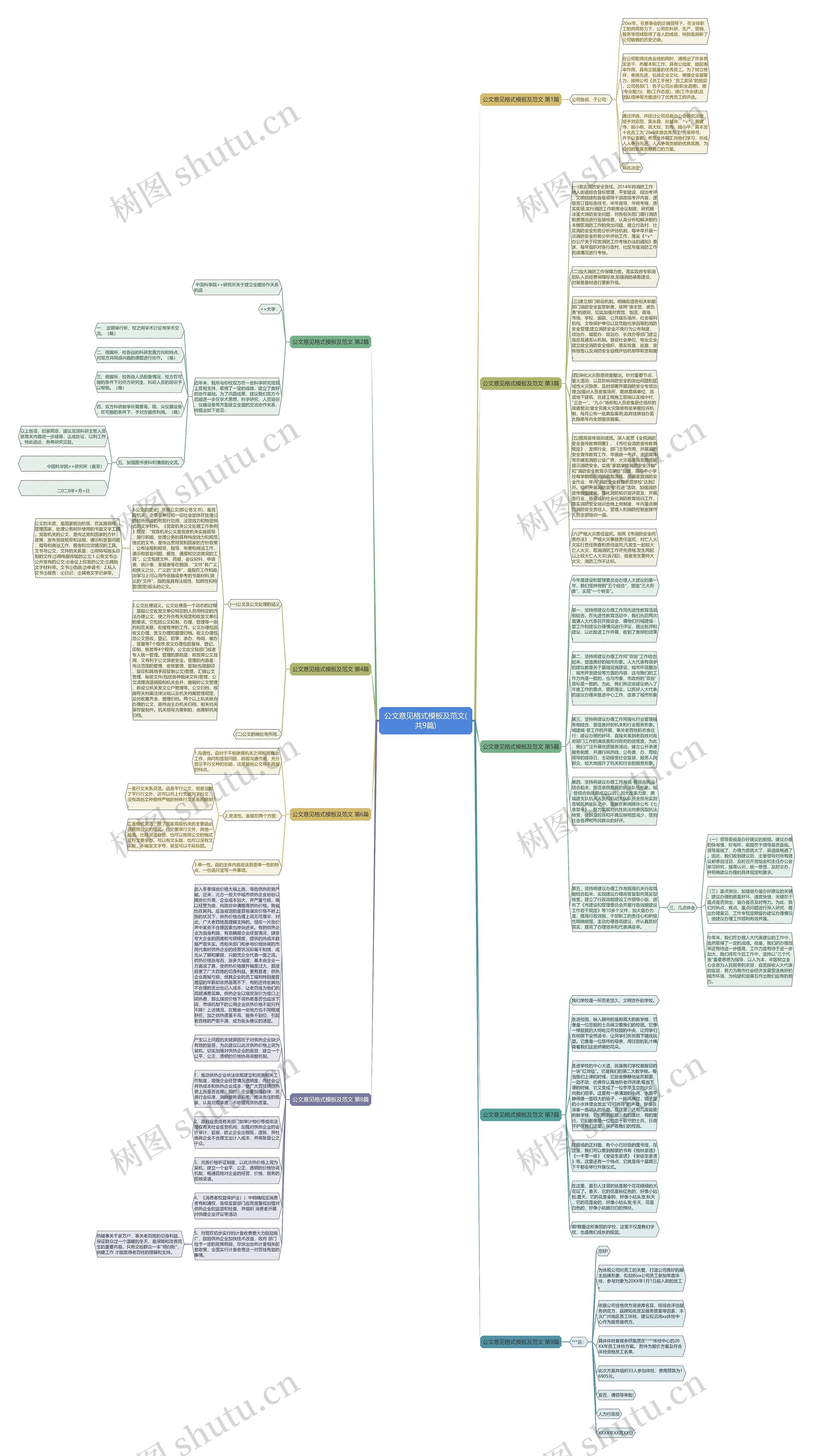 公文意见格式及范文(共9篇)思维导图