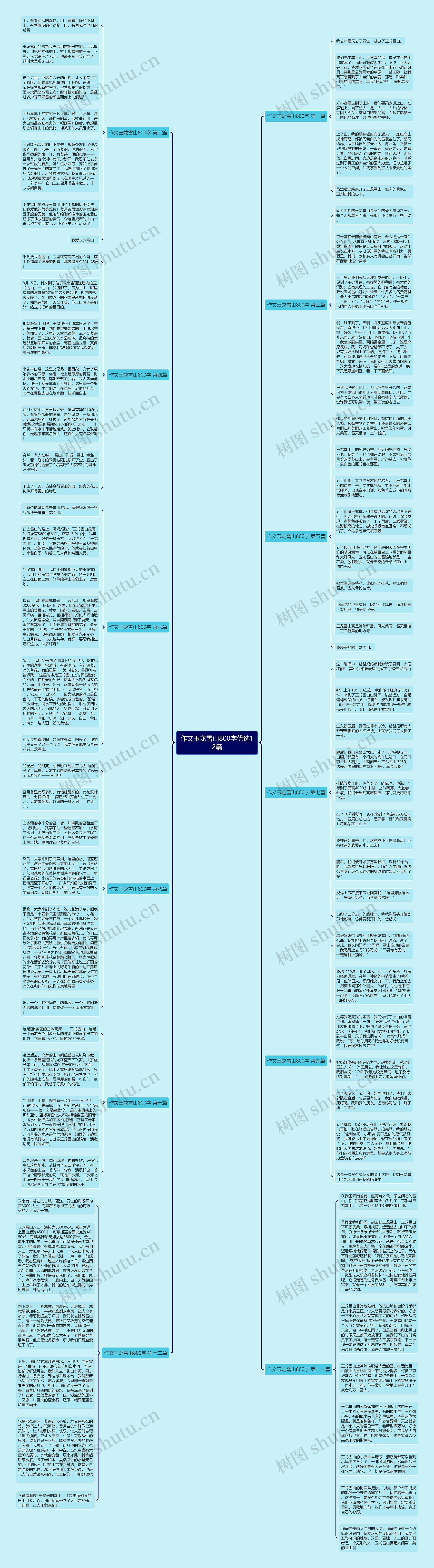 作文玉龙雪山800字优选12篇思维导图
