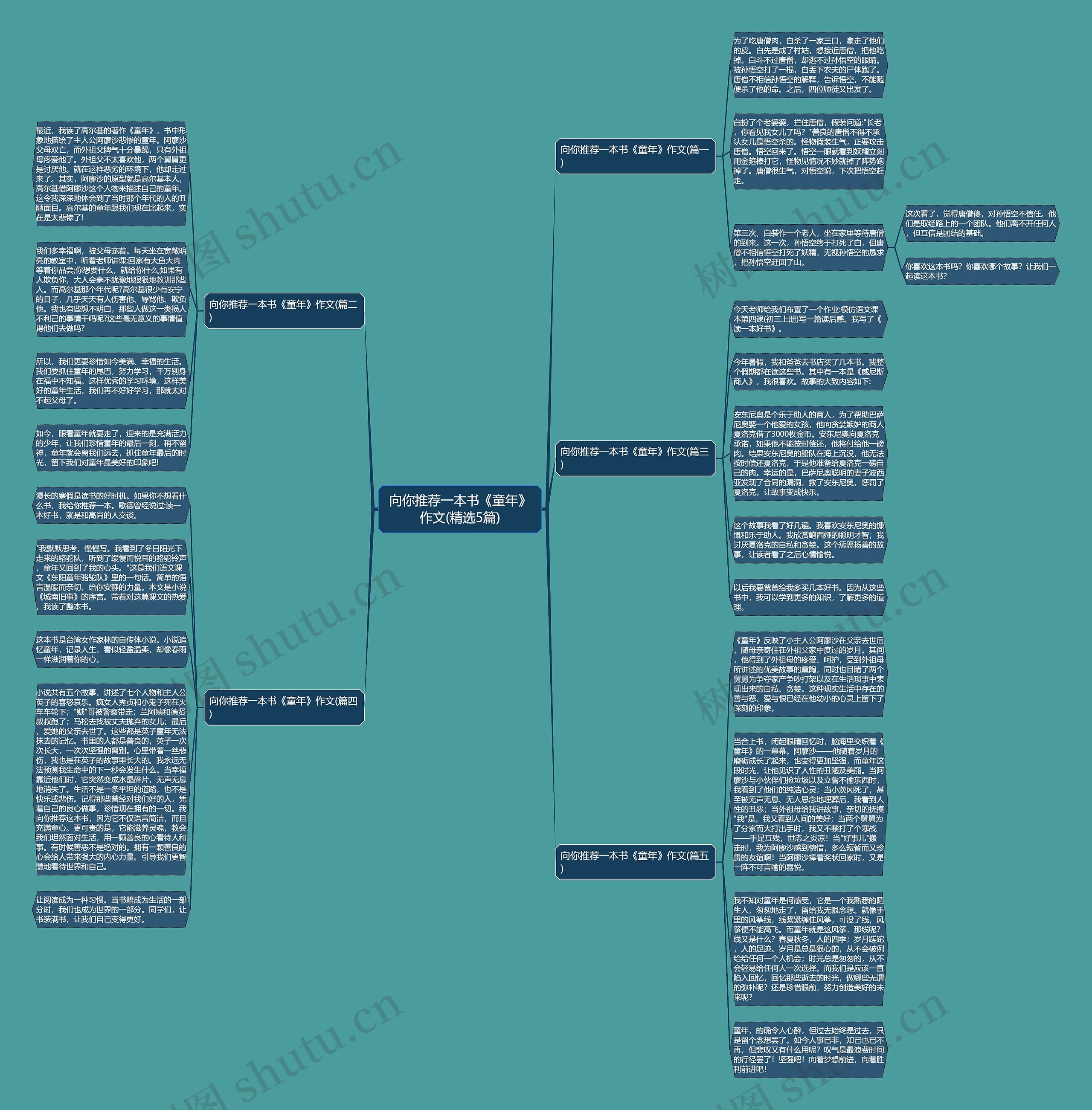 向你推荐一本书《童年》作文(精选5篇)思维导图