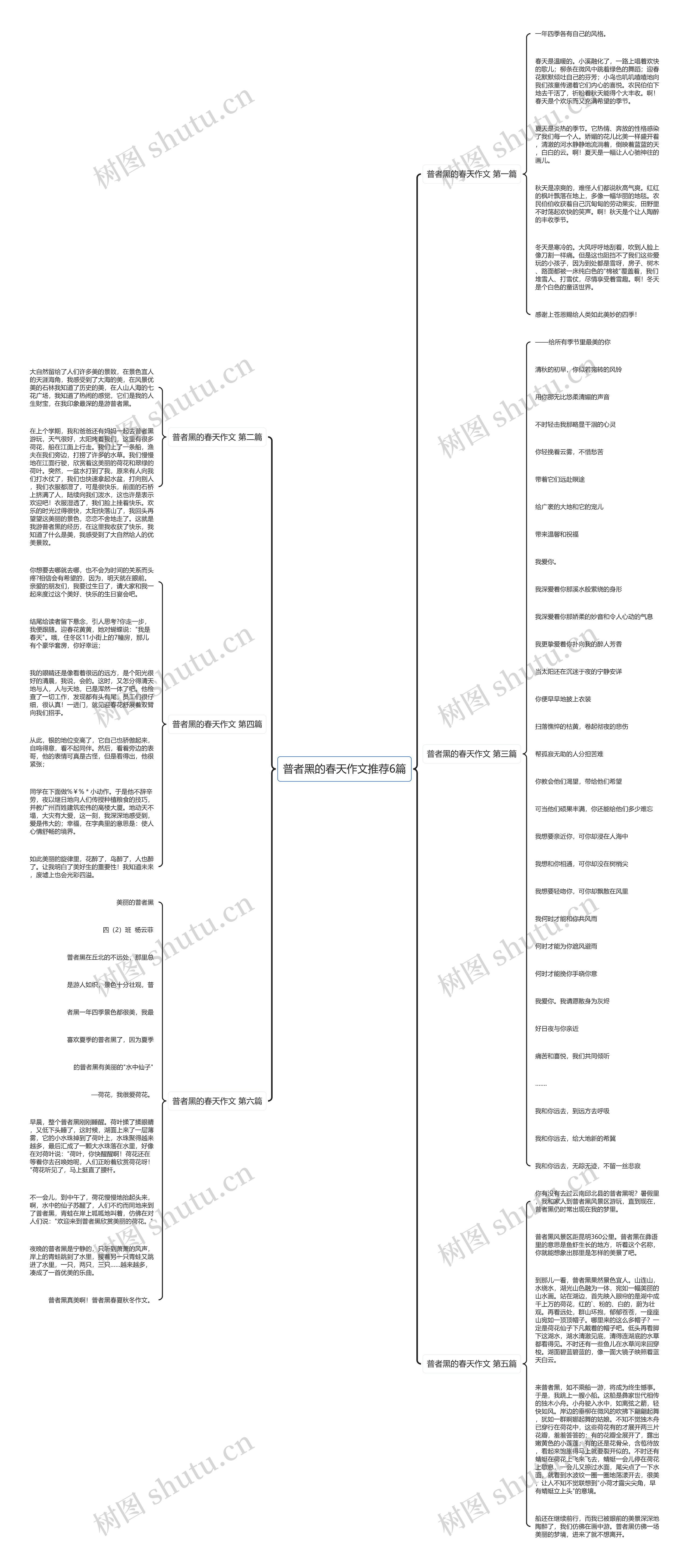 普者黑的春天作文推荐6篇思维导图