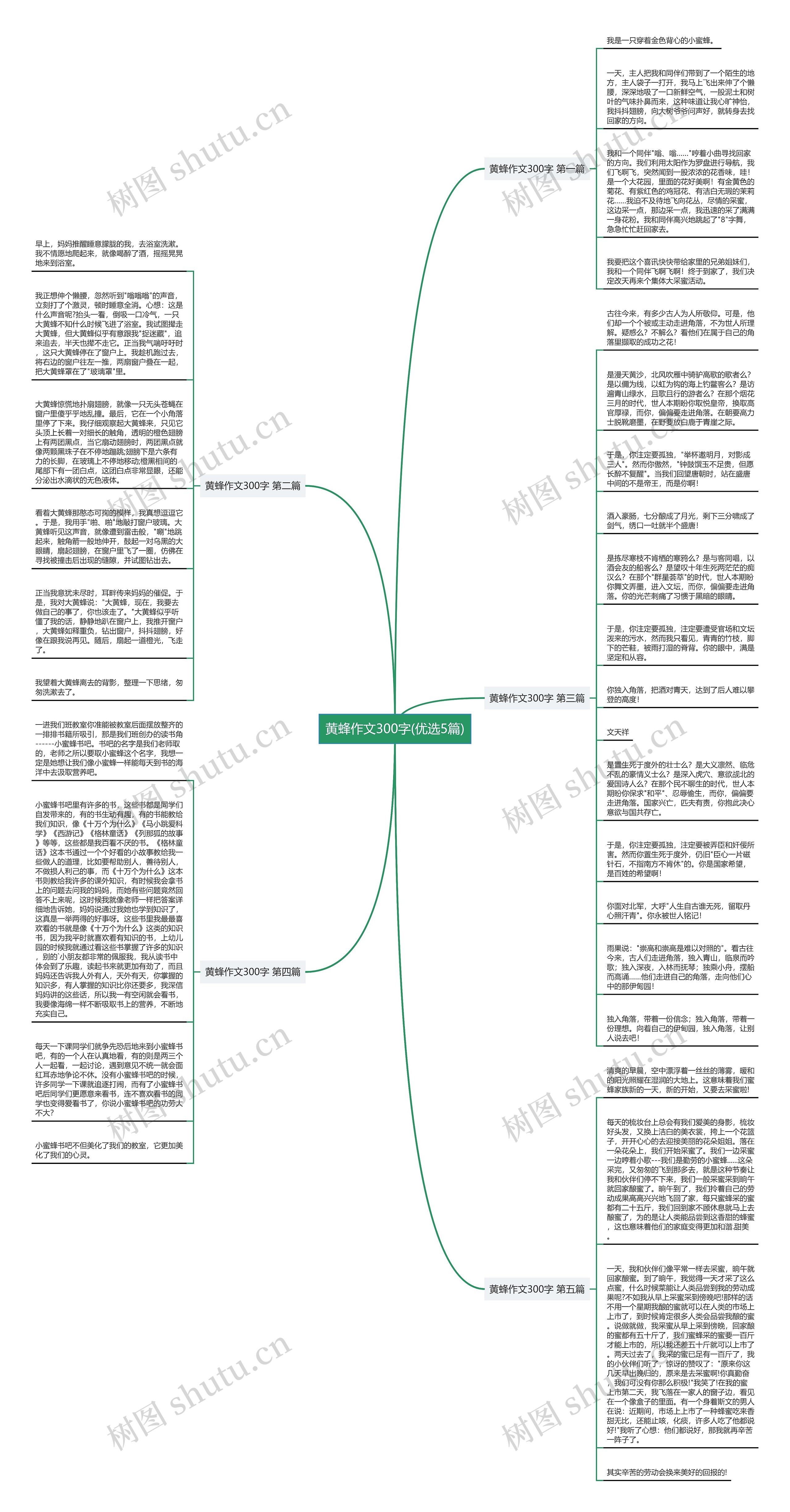 黄蜂作文300字(优选5篇)思维导图