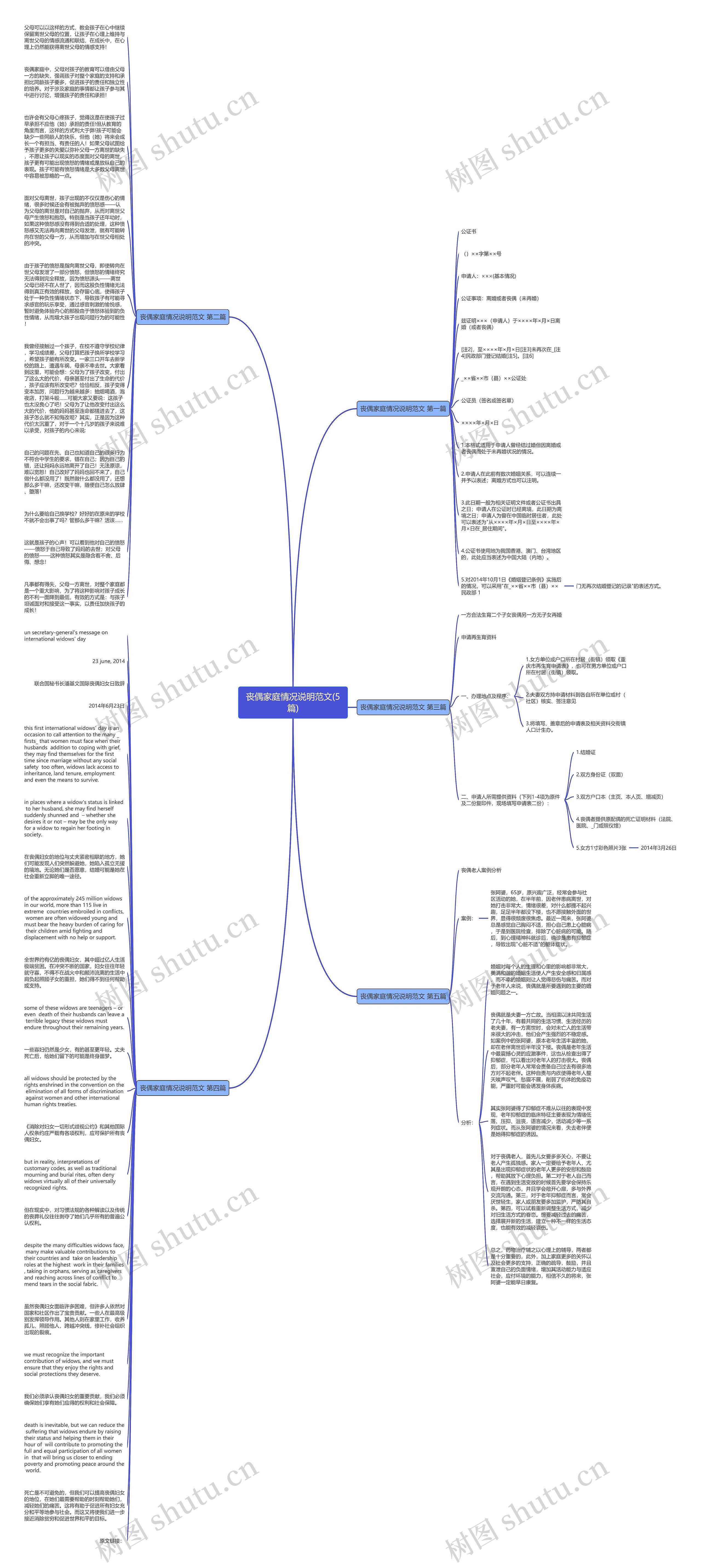 丧偶家庭情况说明范文(5篇)思维导图