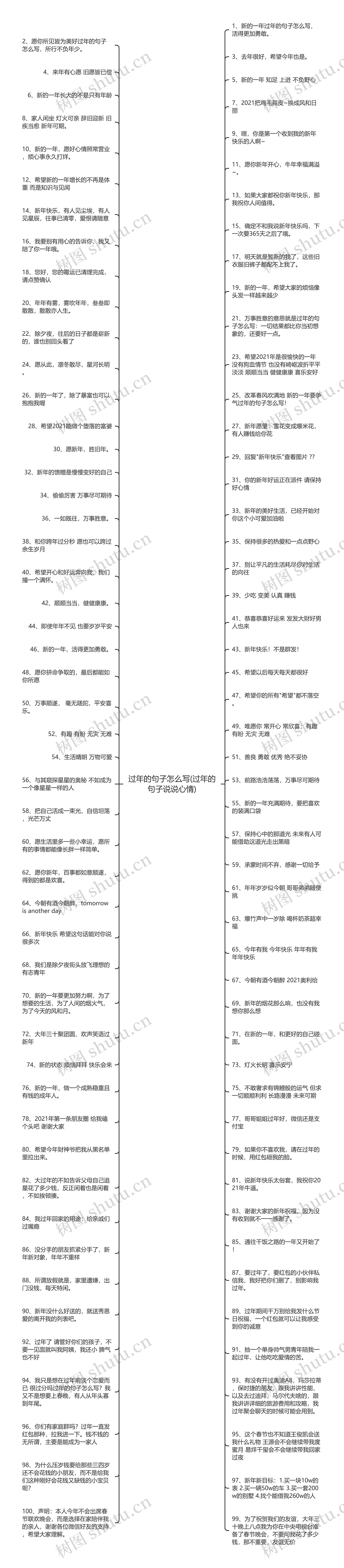 过年的句子怎么写(过年的句子说说心情)思维导图