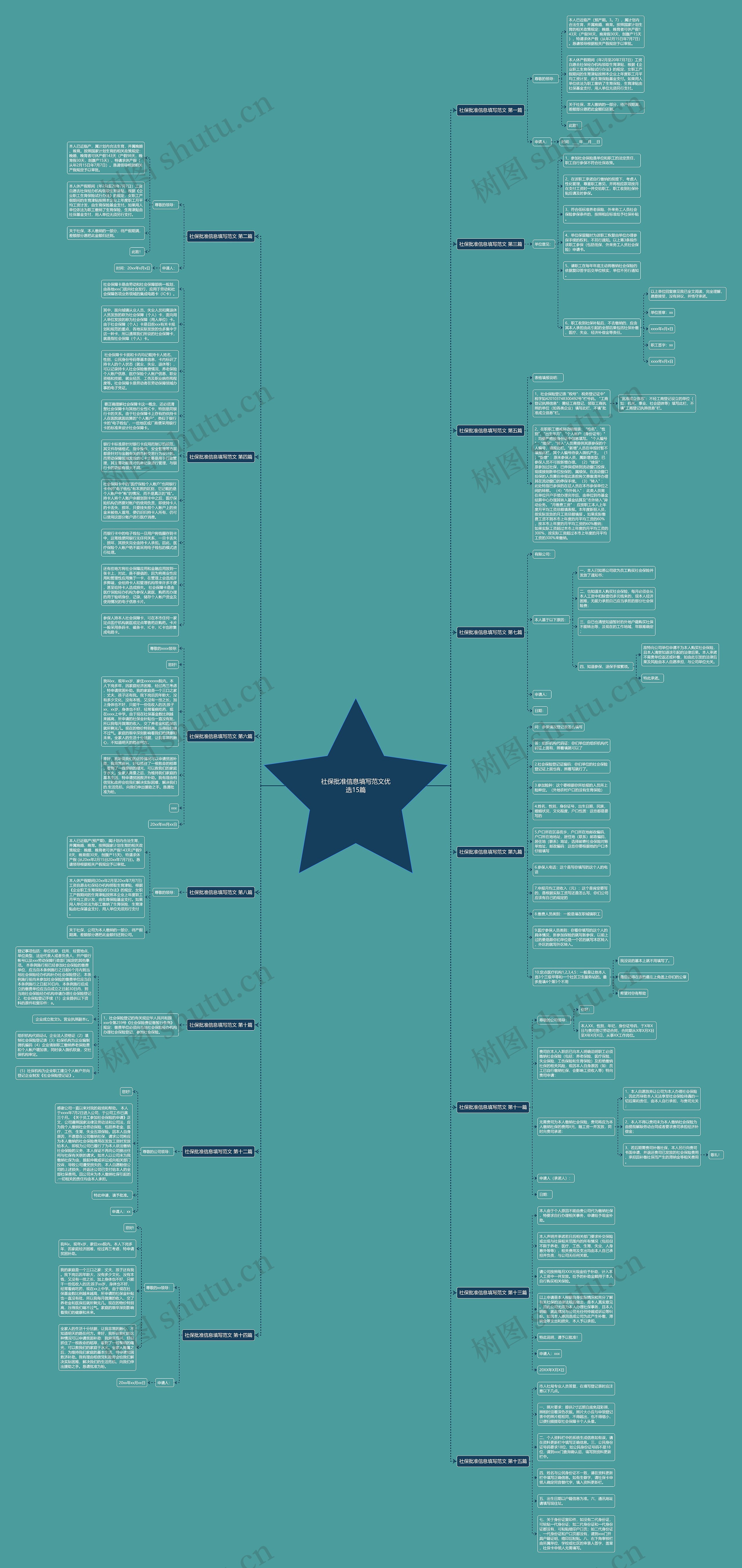 社保批准信息填写范文优选15篇思维导图