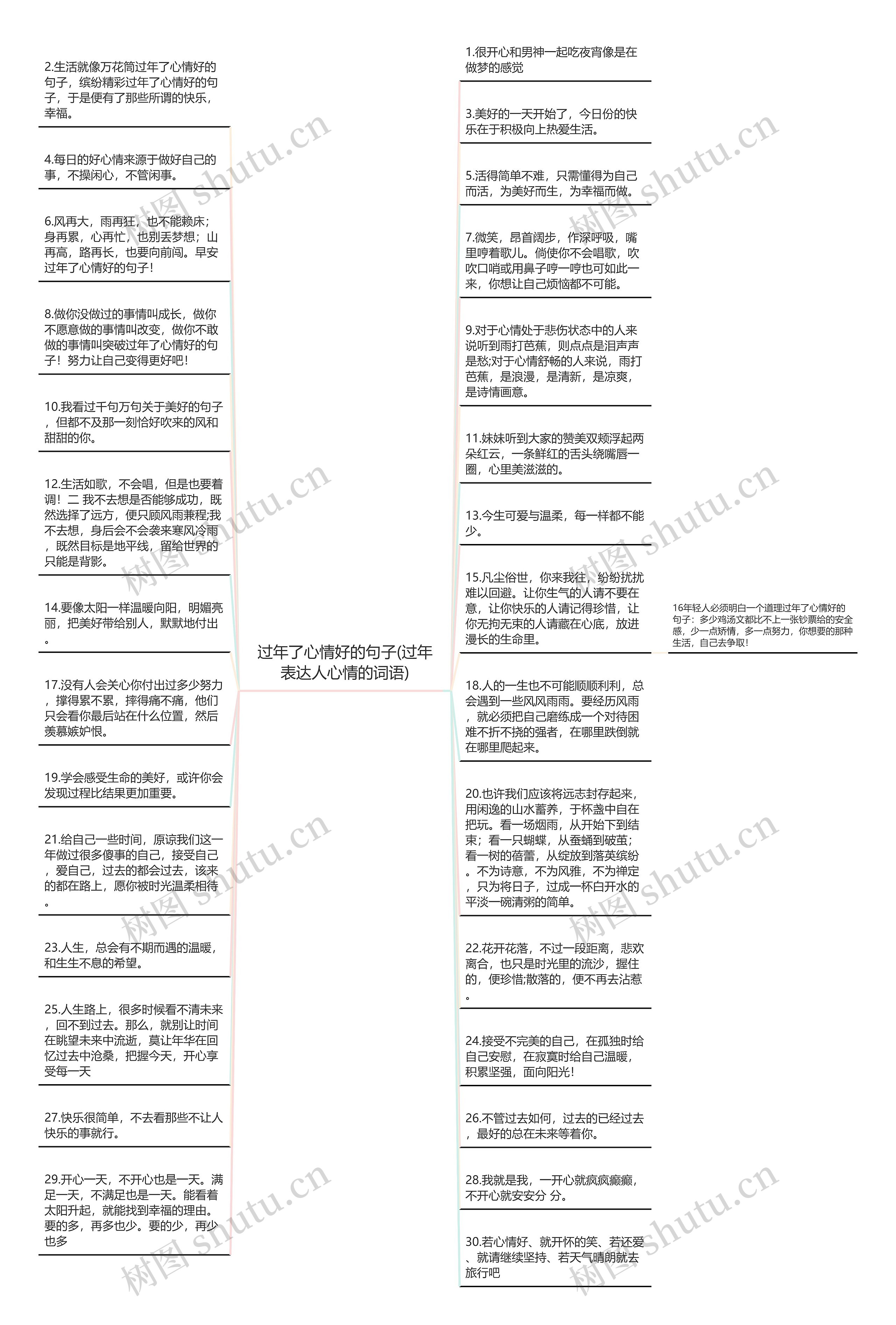 过年了心情好的句子(过年表达人心情的词语)思维导图