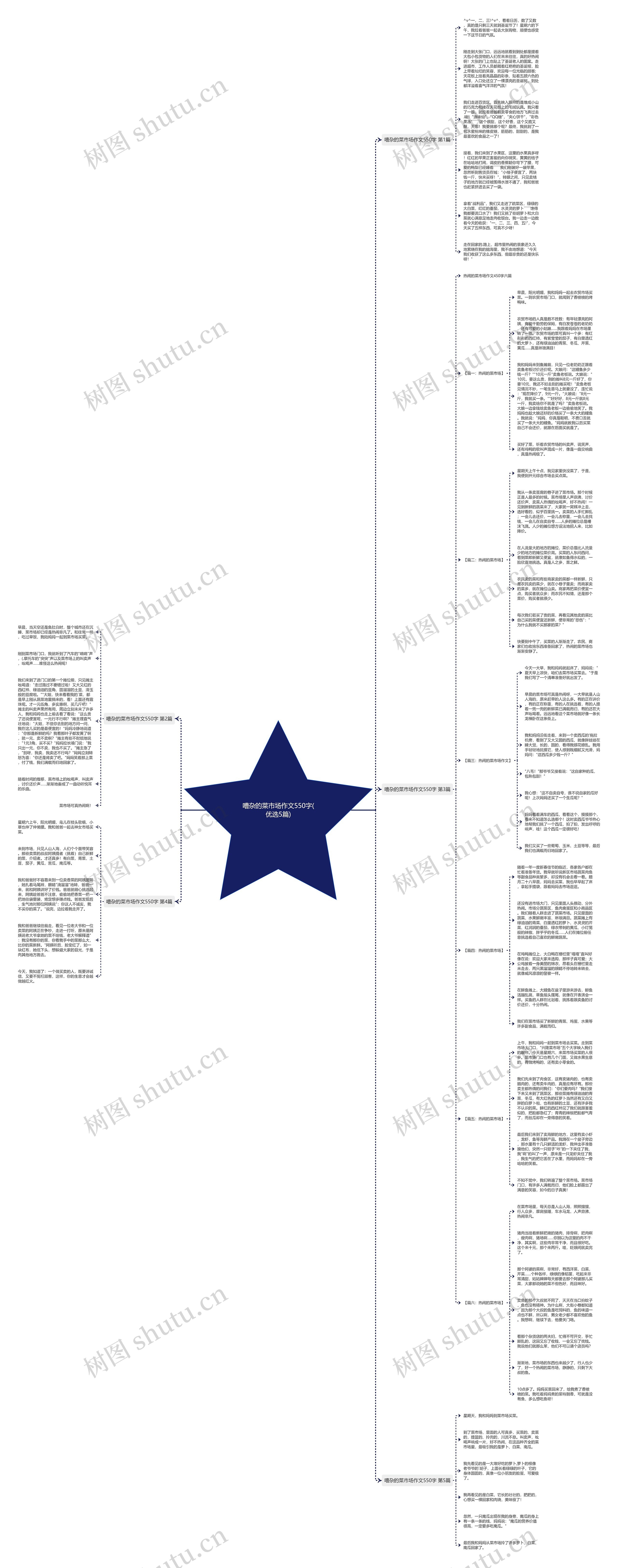 嘈杂的菜市场作文550字(优选5篇)思维导图