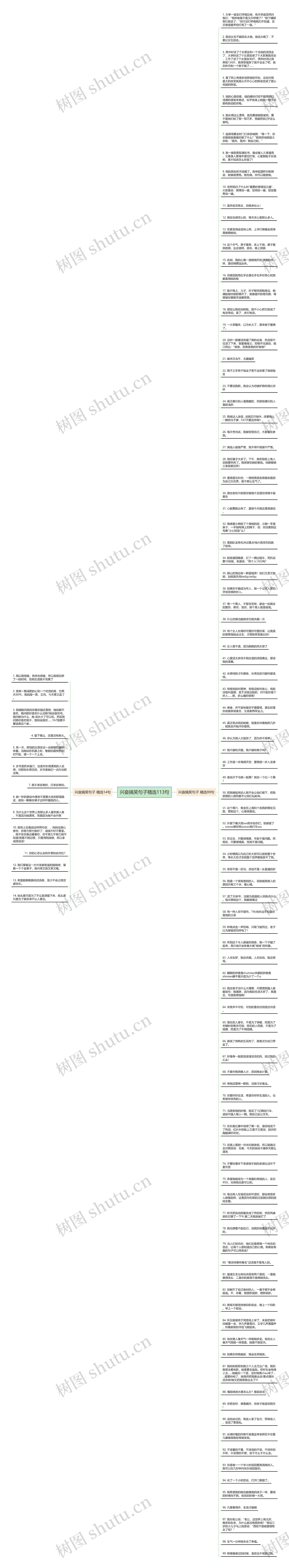 兴奋搞笑句子精选113句思维导图