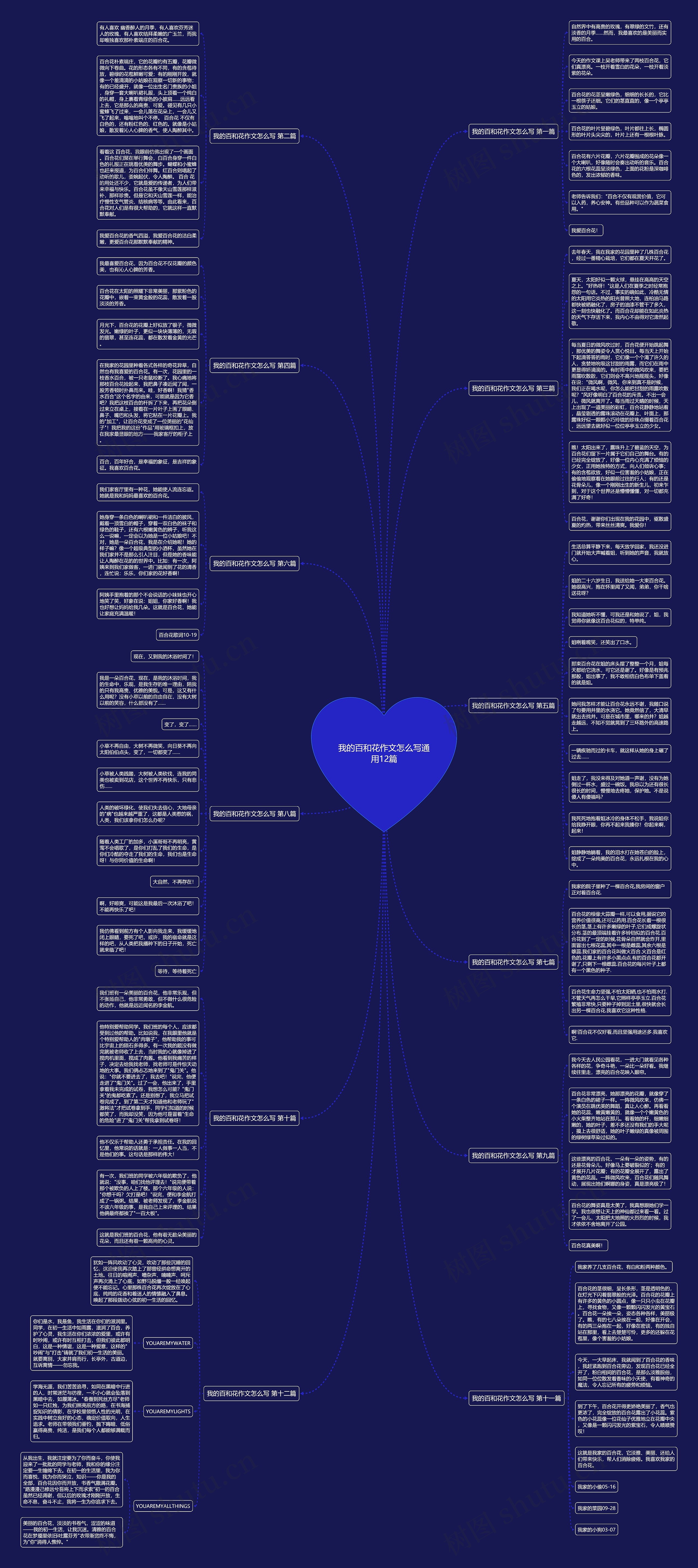 我的百和花作文怎么写通用12篇思维导图