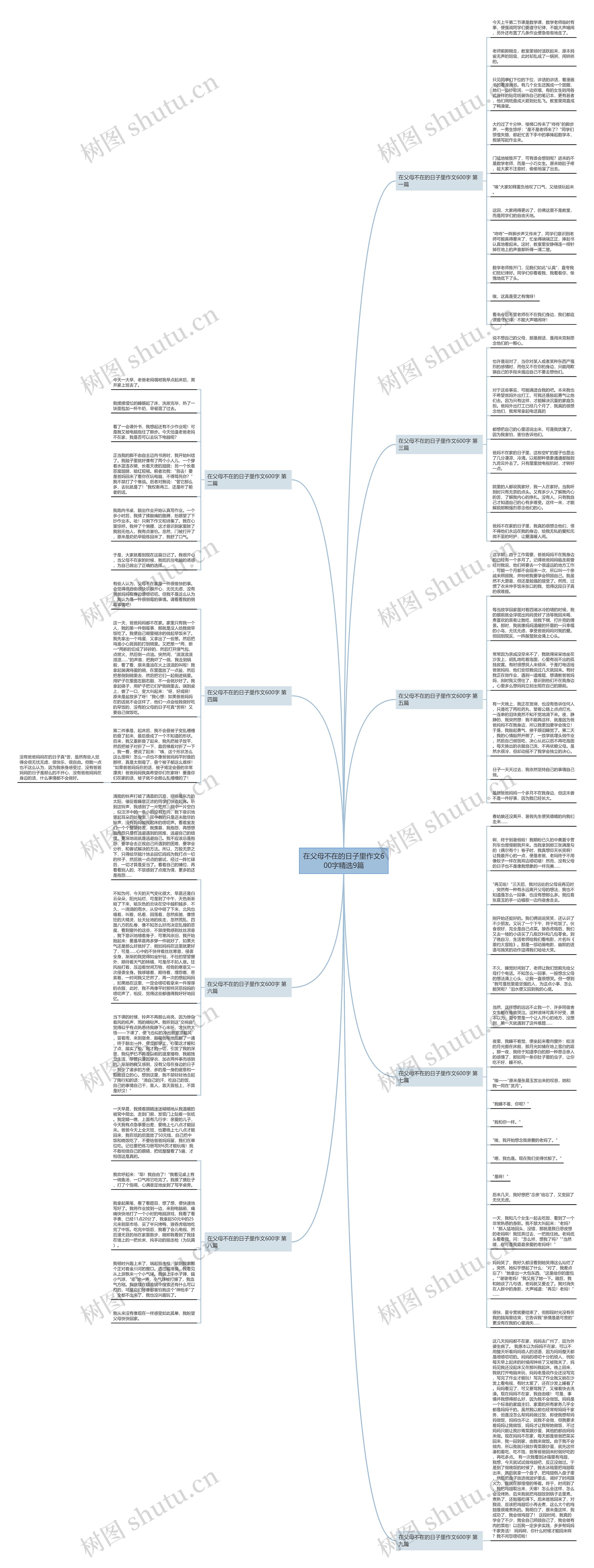 在父母不在的日子里作文600字精选9篇思维导图