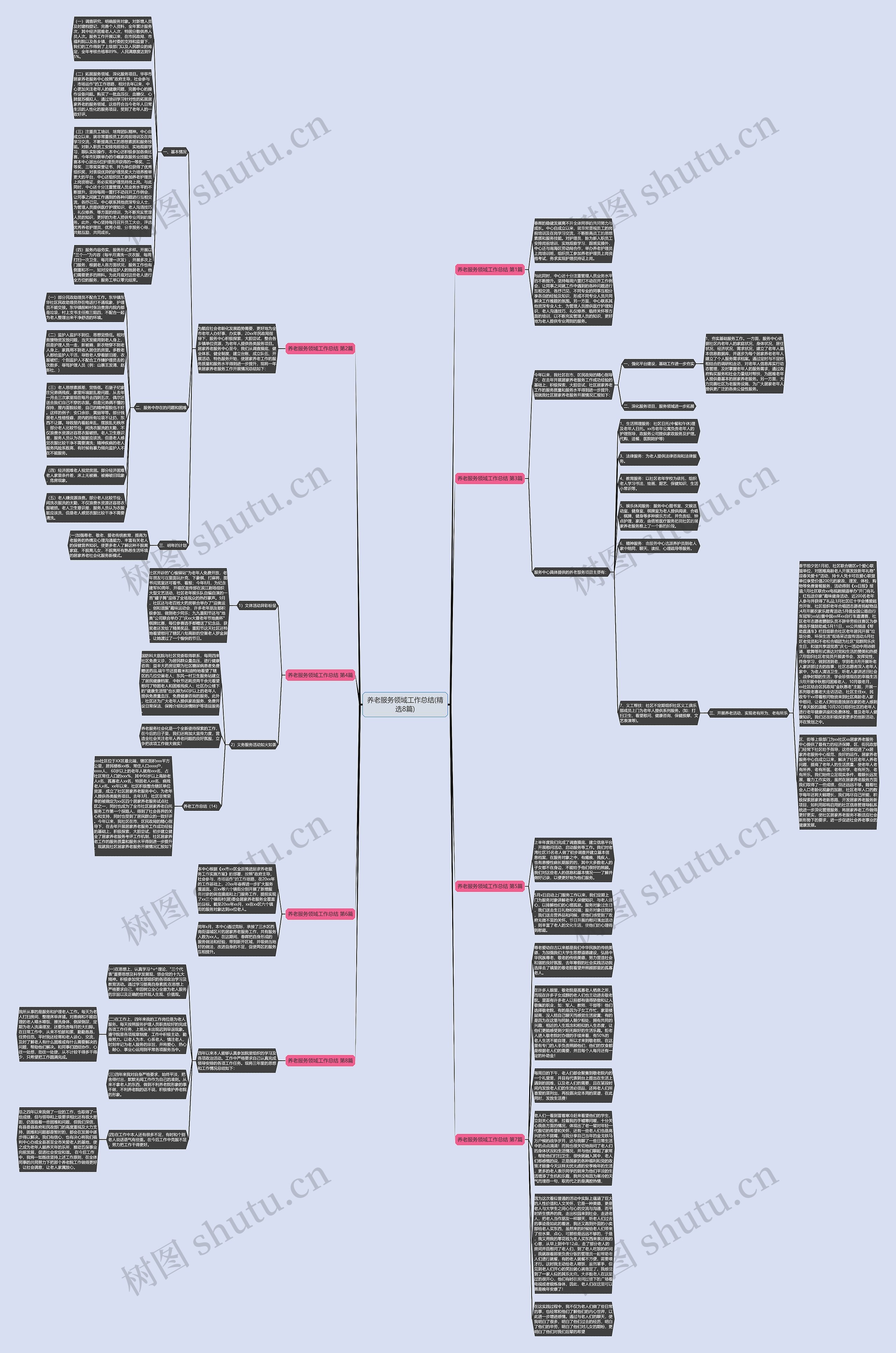 养老服务领域工作总结(精选8篇)思维导图