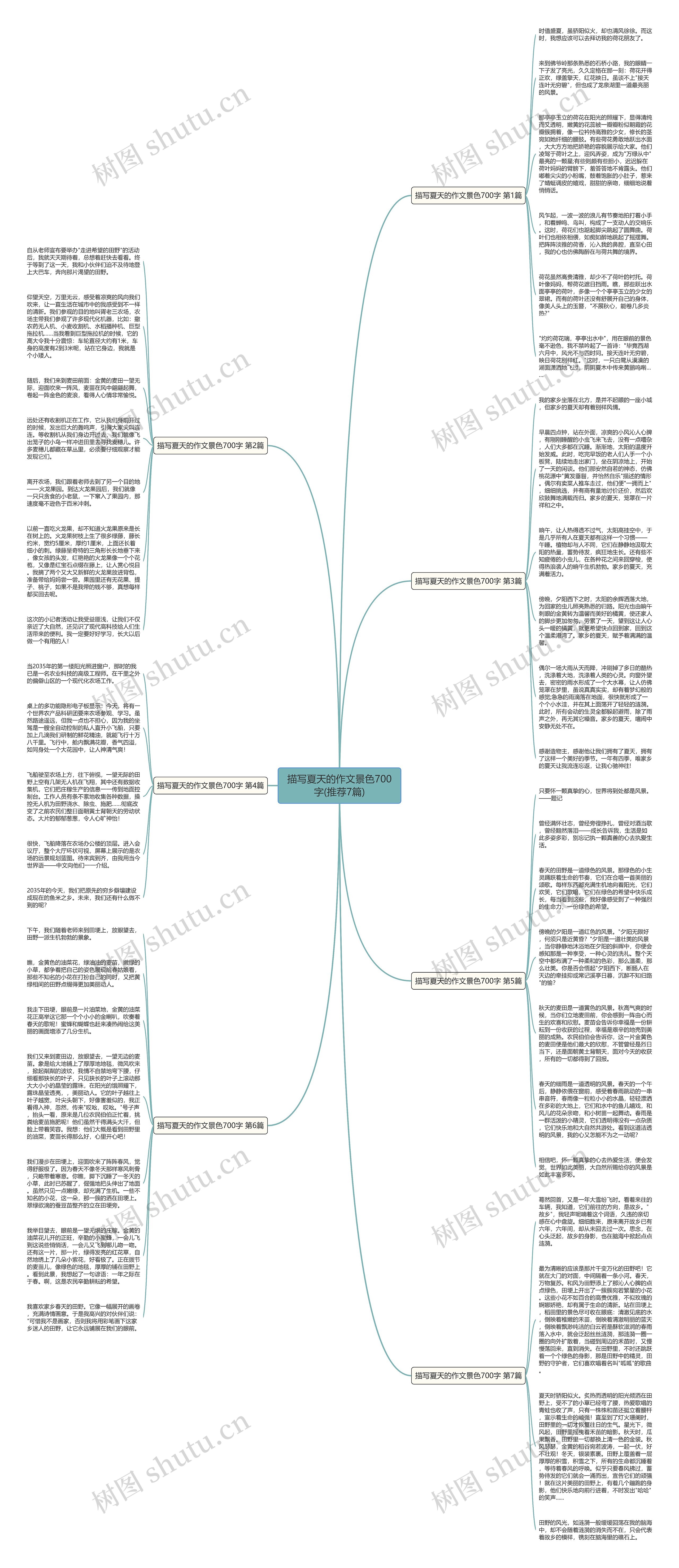 描写夏天的作文景色700字(推荐7篇)思维导图