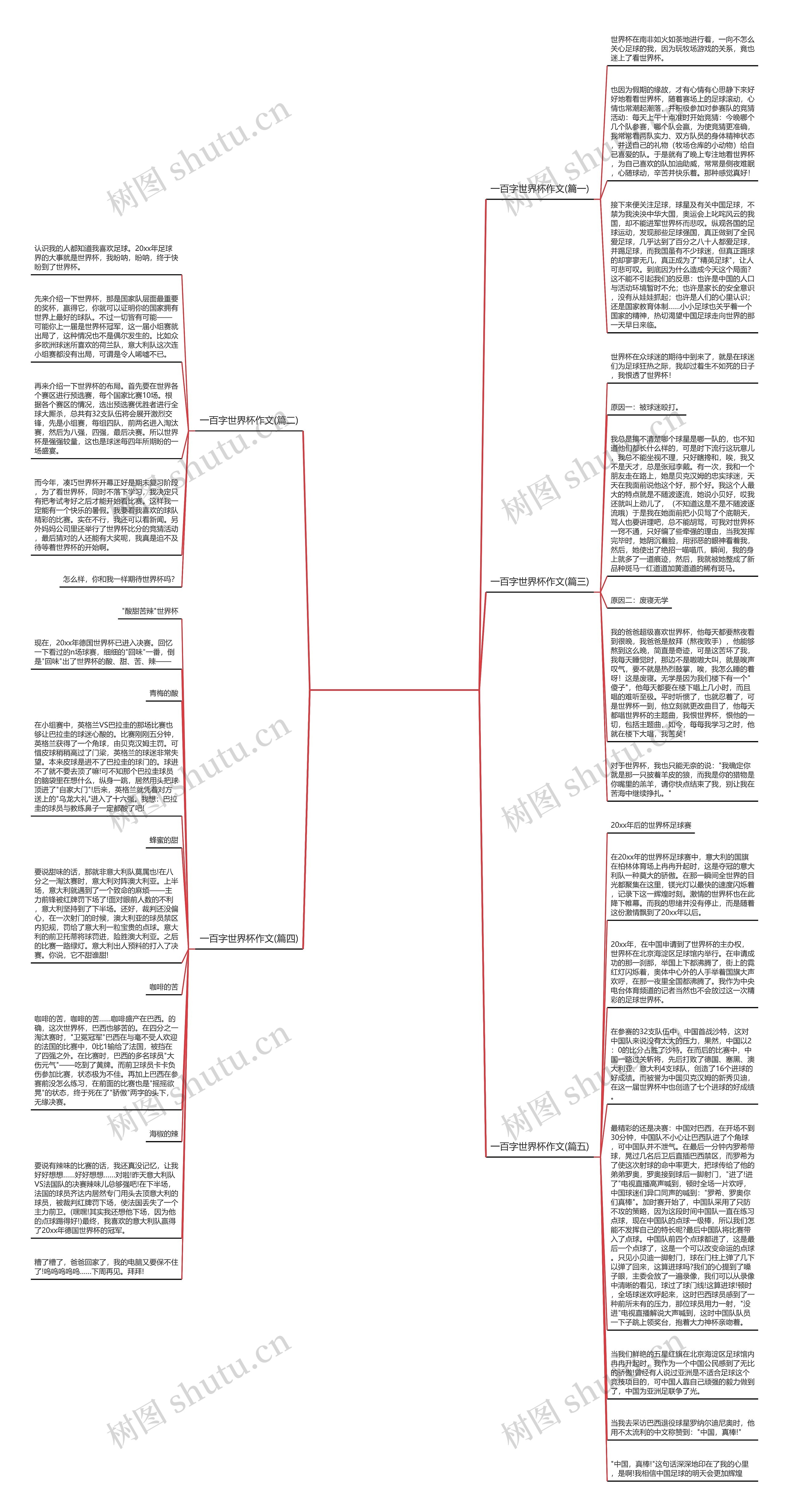 一百字世界杯作文(推荐5篇)思维导图