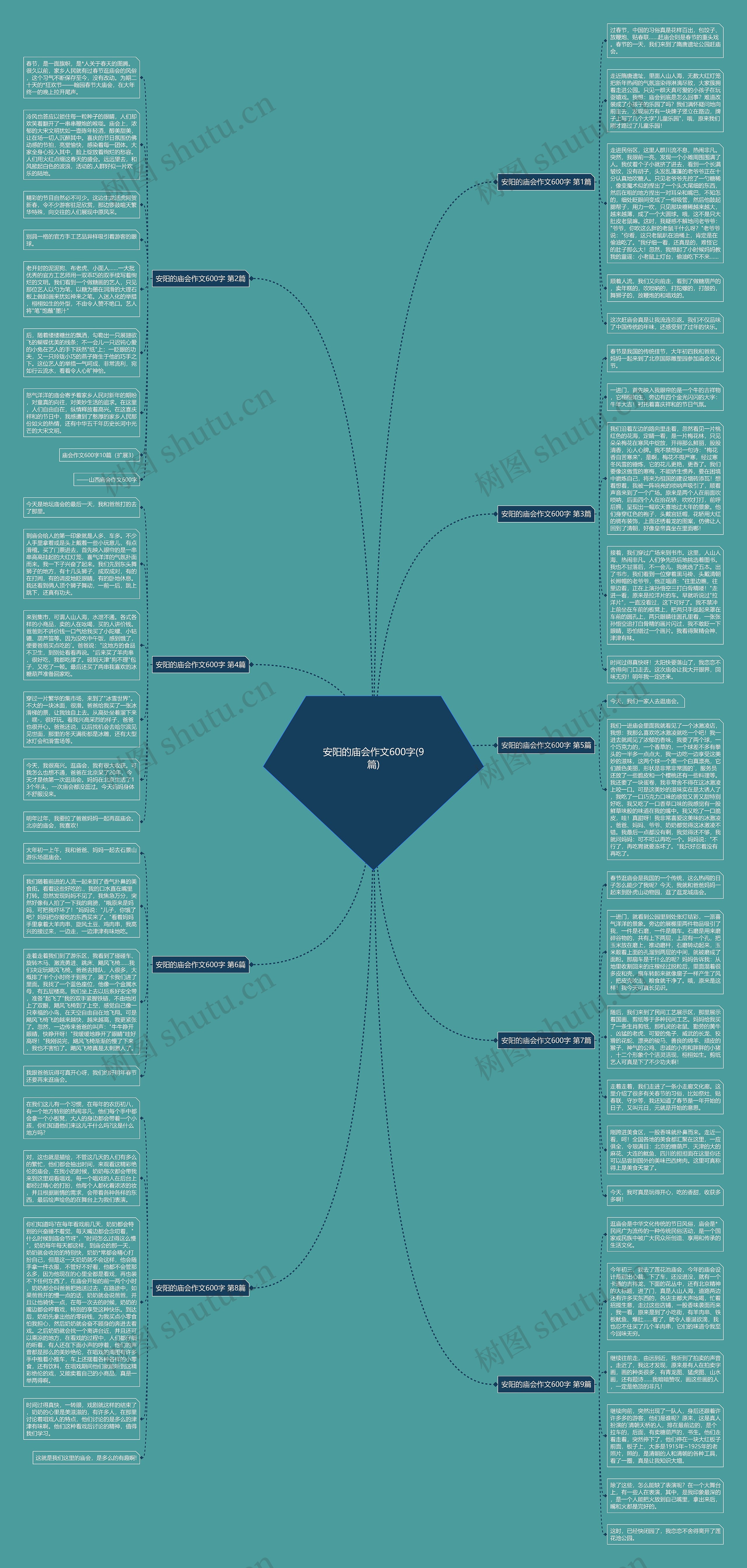 安阳的庙会作文600字(9篇)思维导图