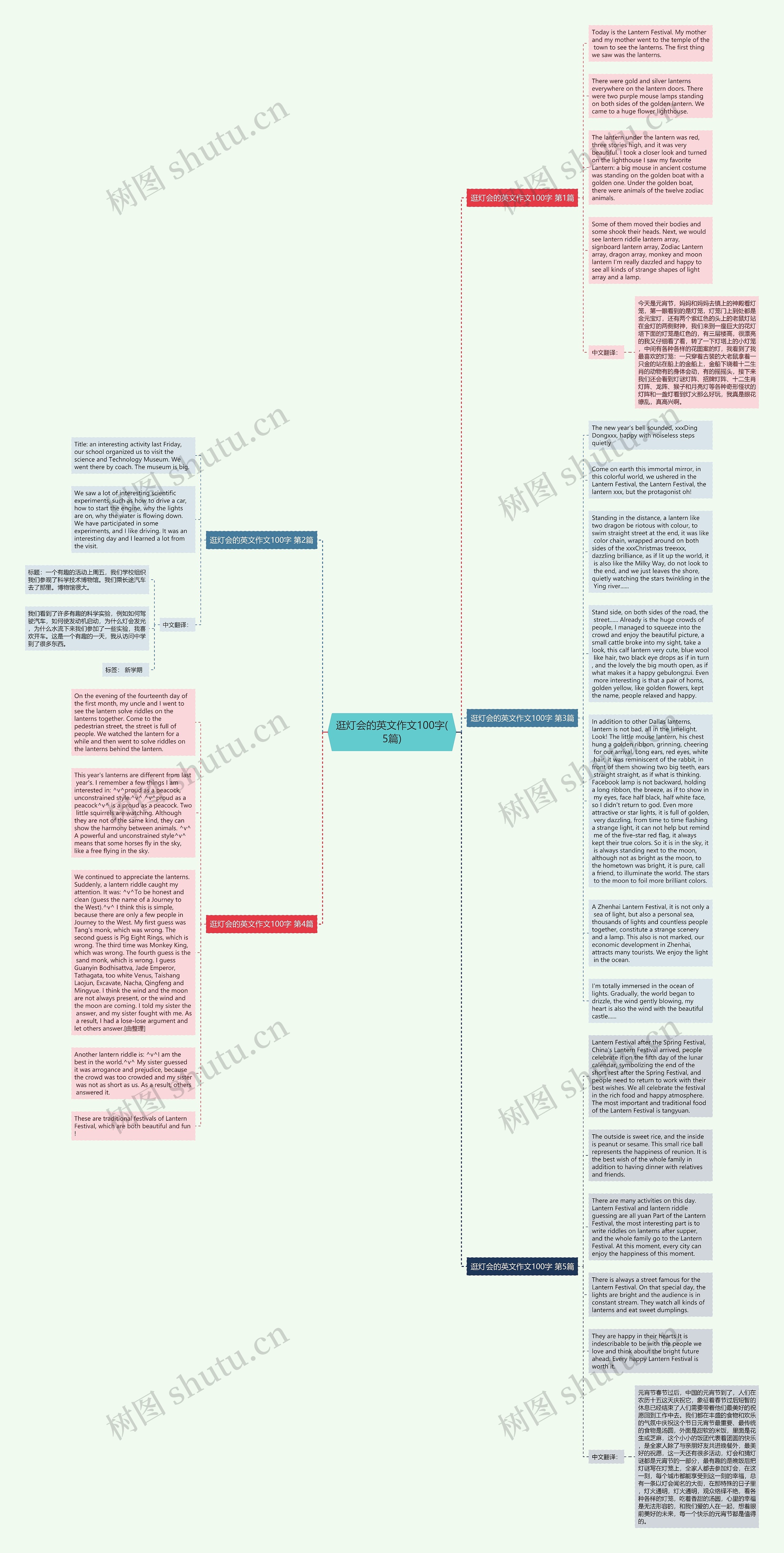 逛灯会的英文作文100字(5篇)思维导图