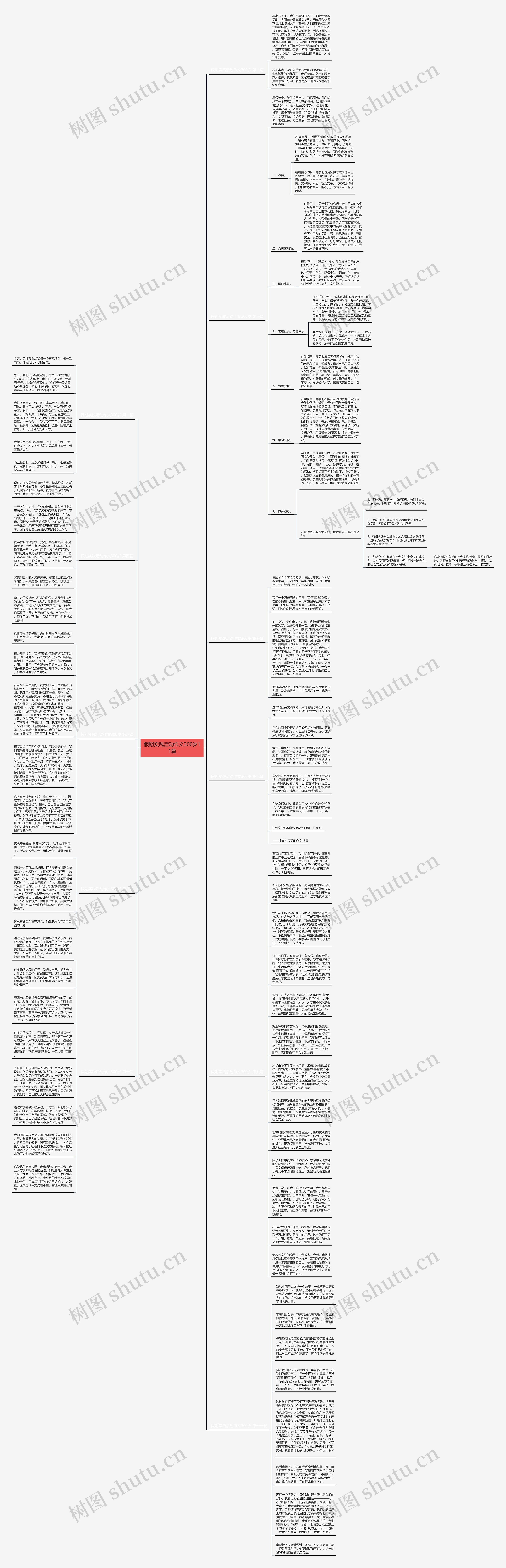 假期实践活动作文300岁11篇思维导图