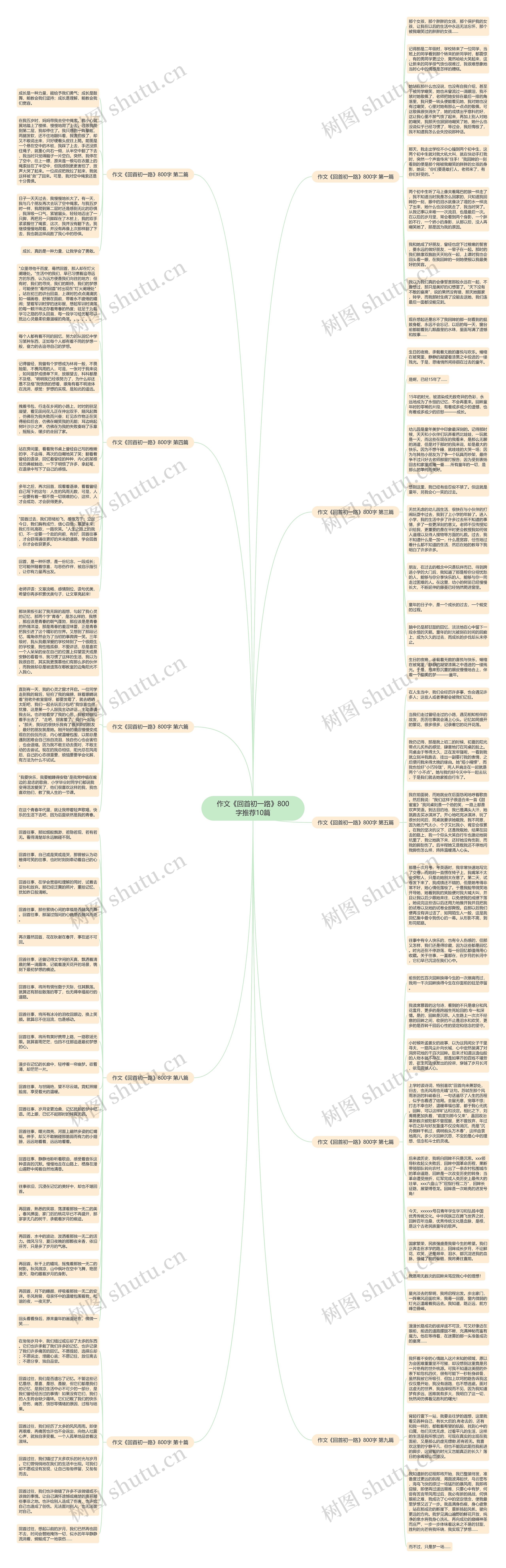 作文《回首初一路》800字推荐10篇思维导图