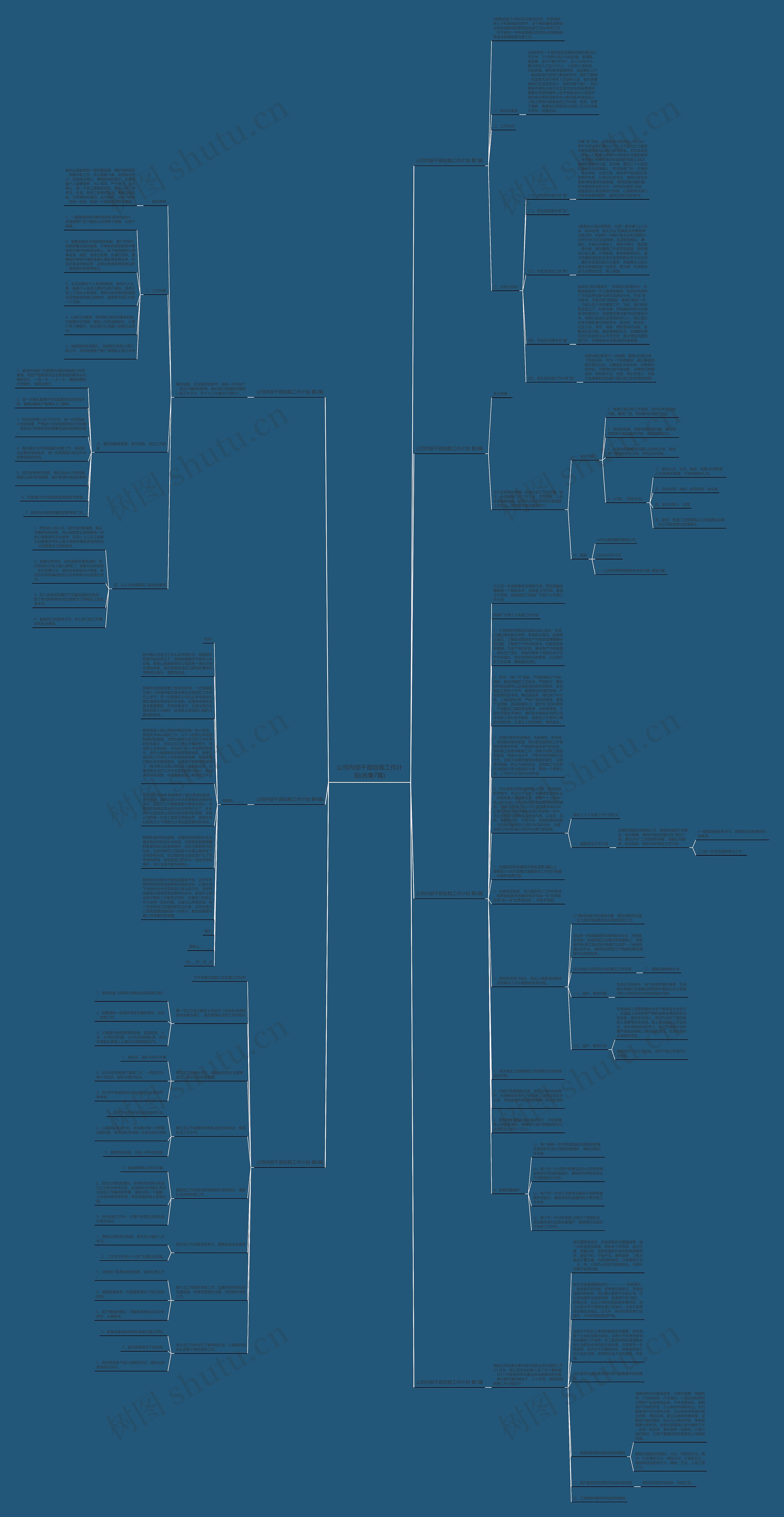公司内部干部自我工作计划(合集7篇)思维导图