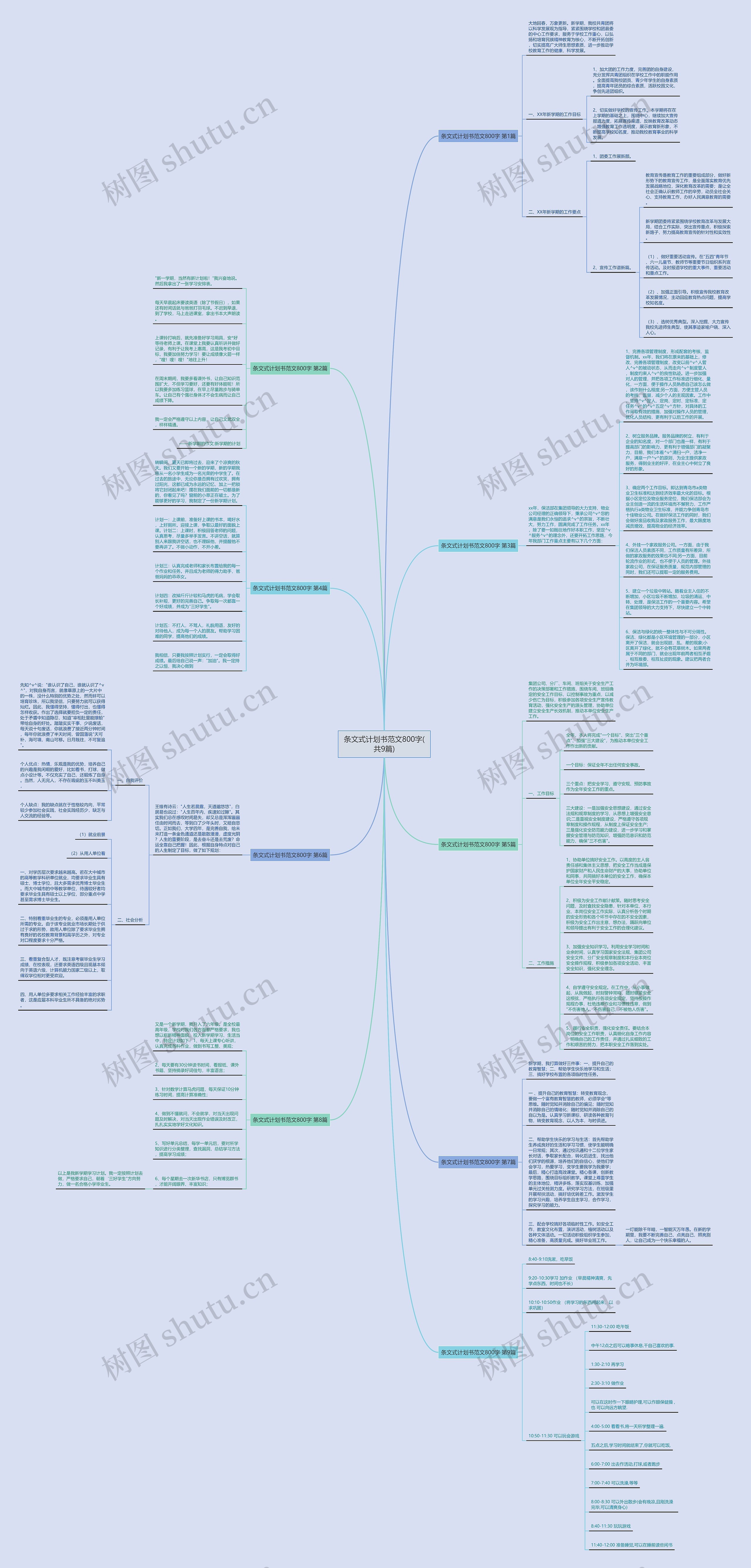 条文式计划书范文800字(共9篇)思维导图