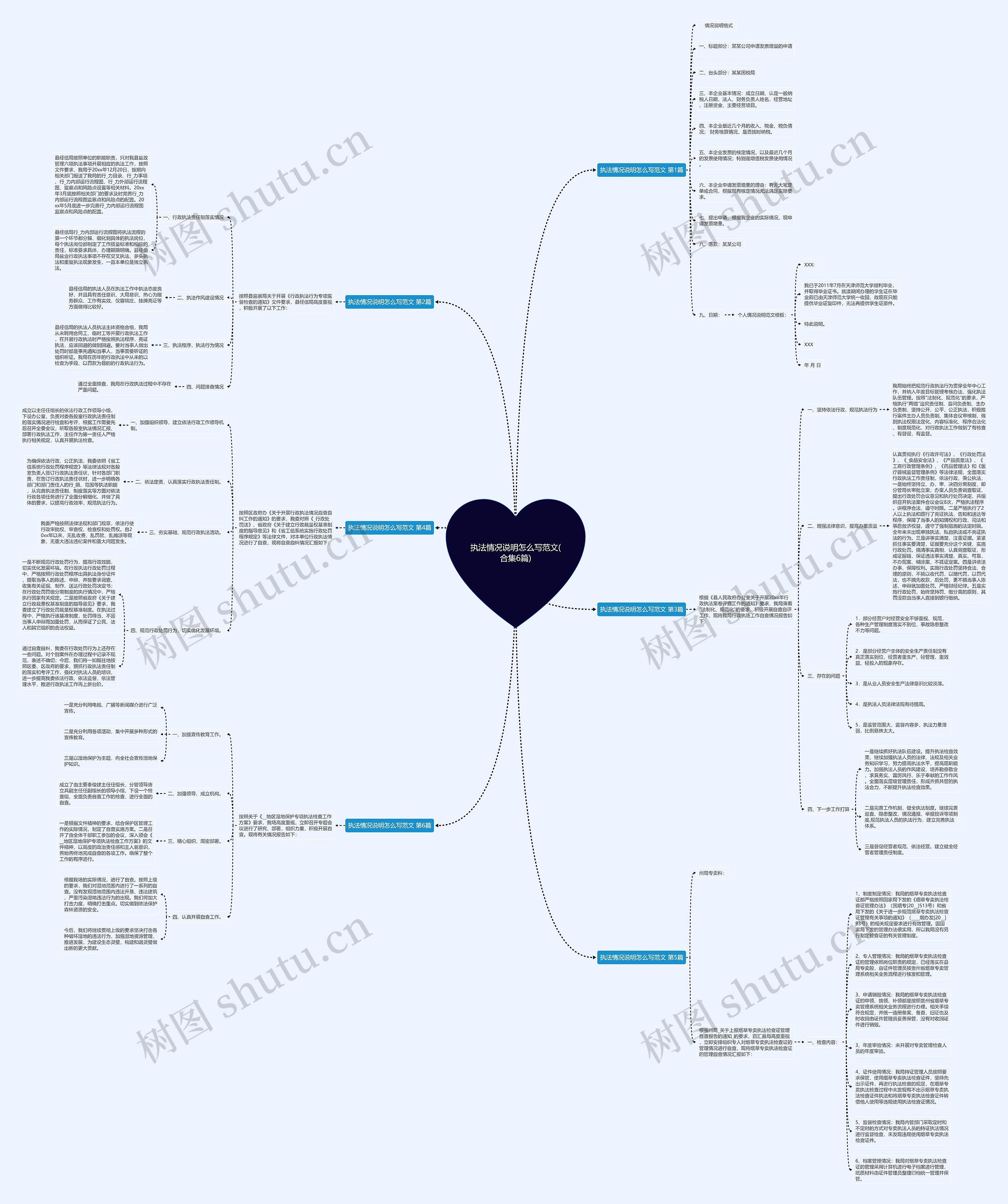 执法情况说明怎么写范文(合集6篇)思维导图