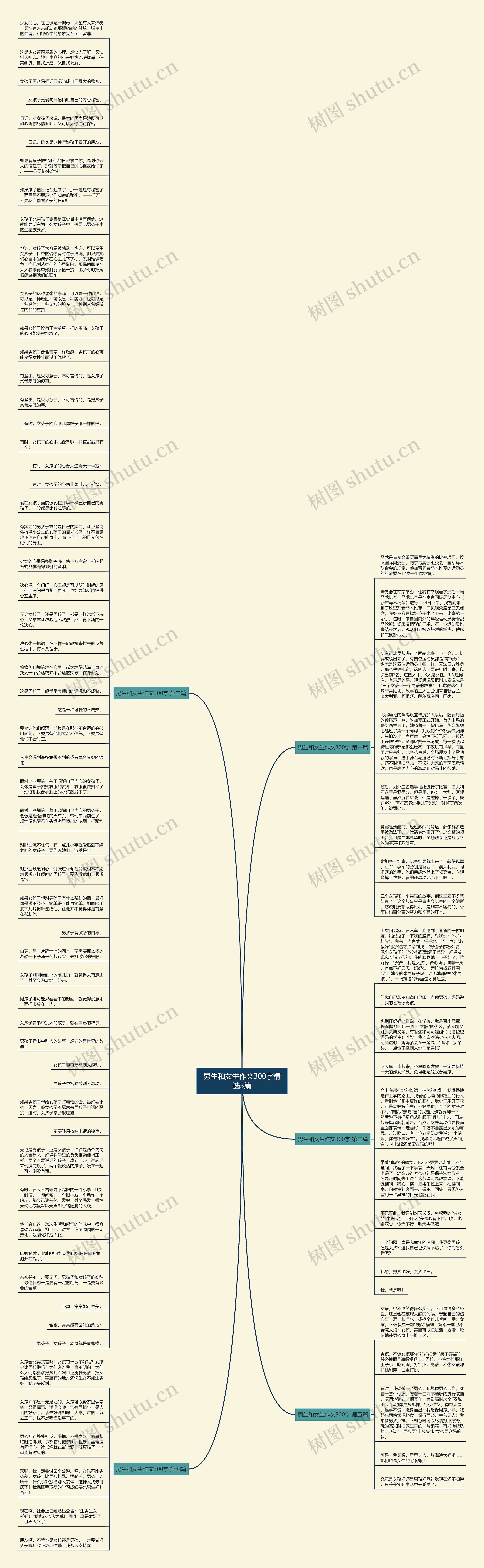 男生和女生作文300字精选5篇思维导图