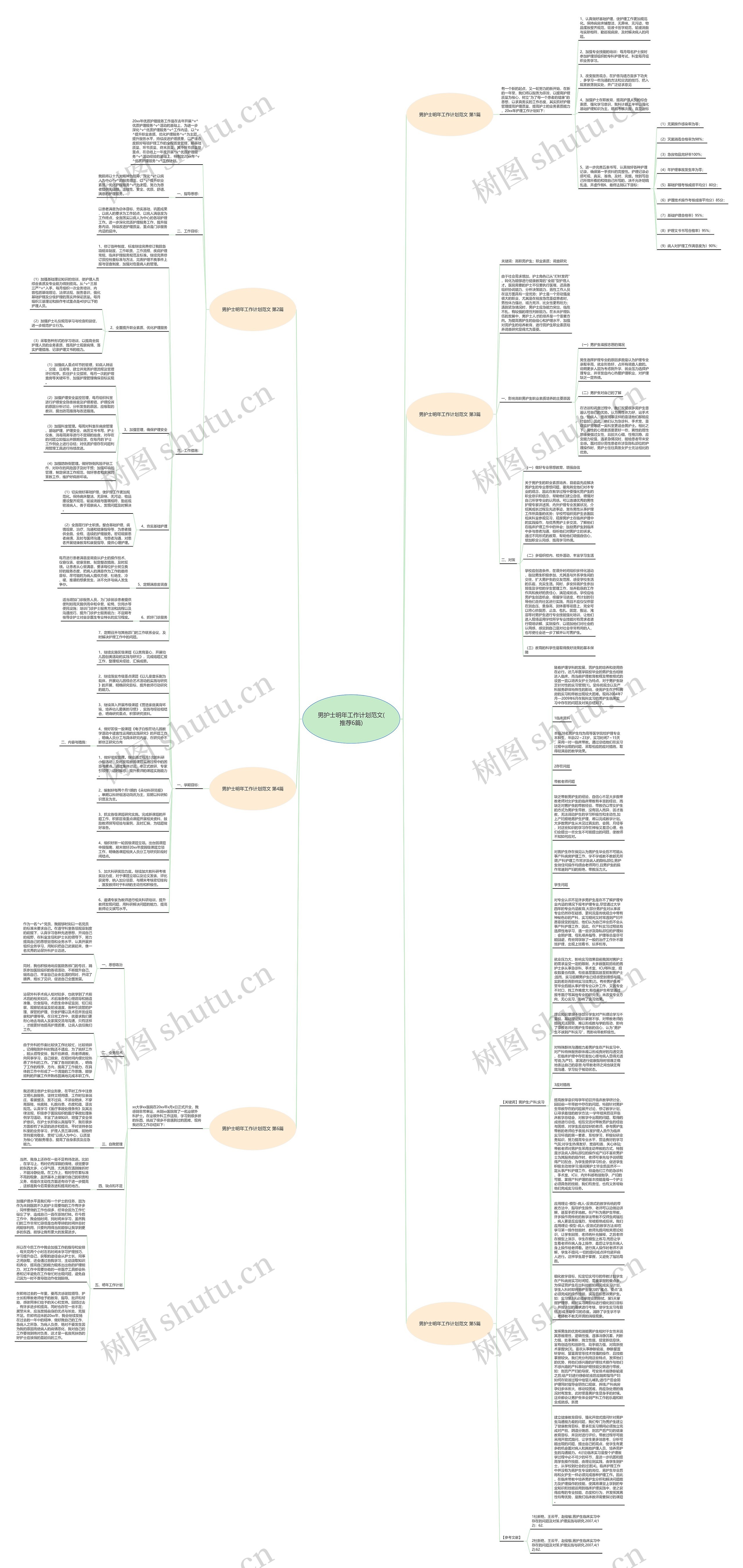 男护士明年工作计划范文(推荐6篇)思维导图