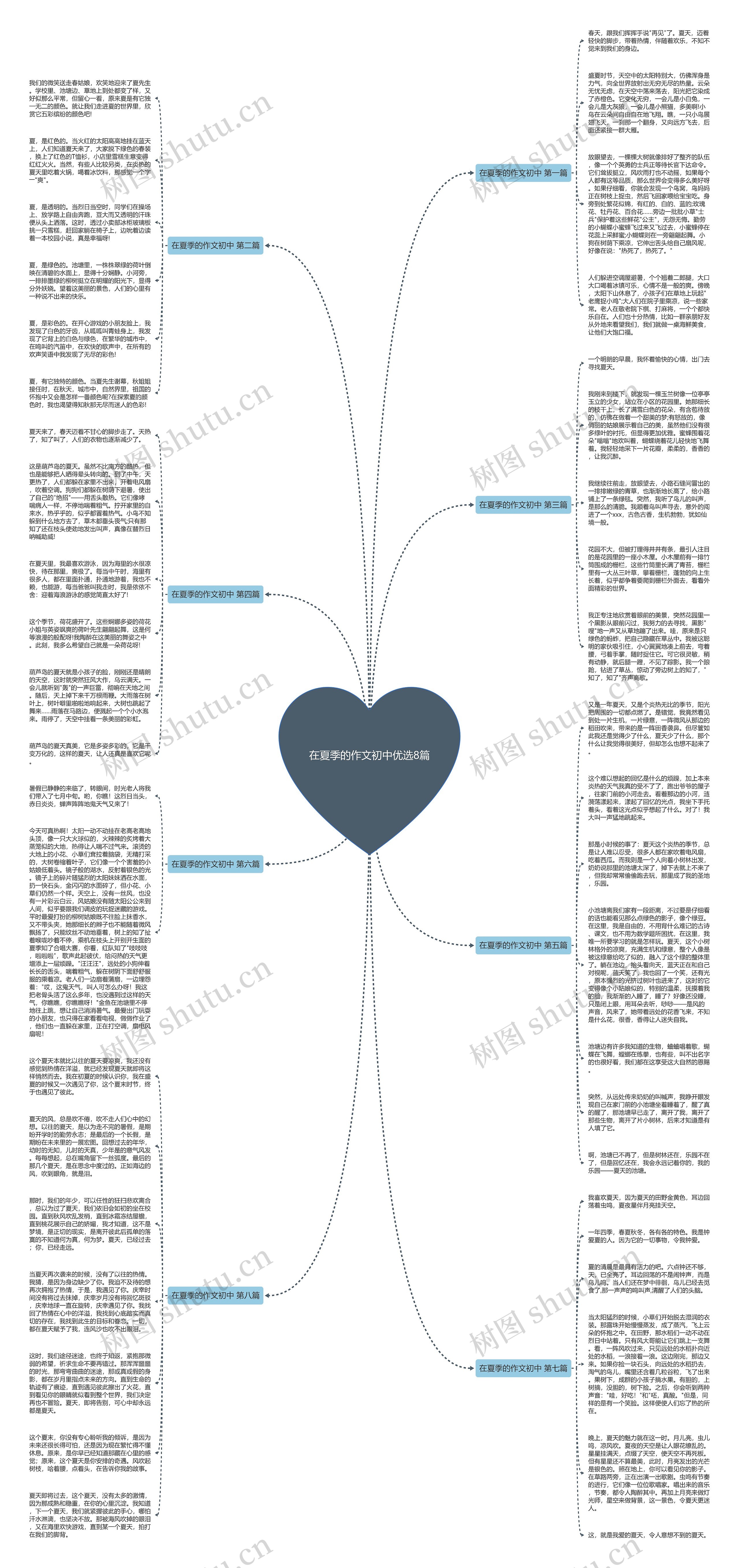 在夏季的作文初中优选8篇思维导图
