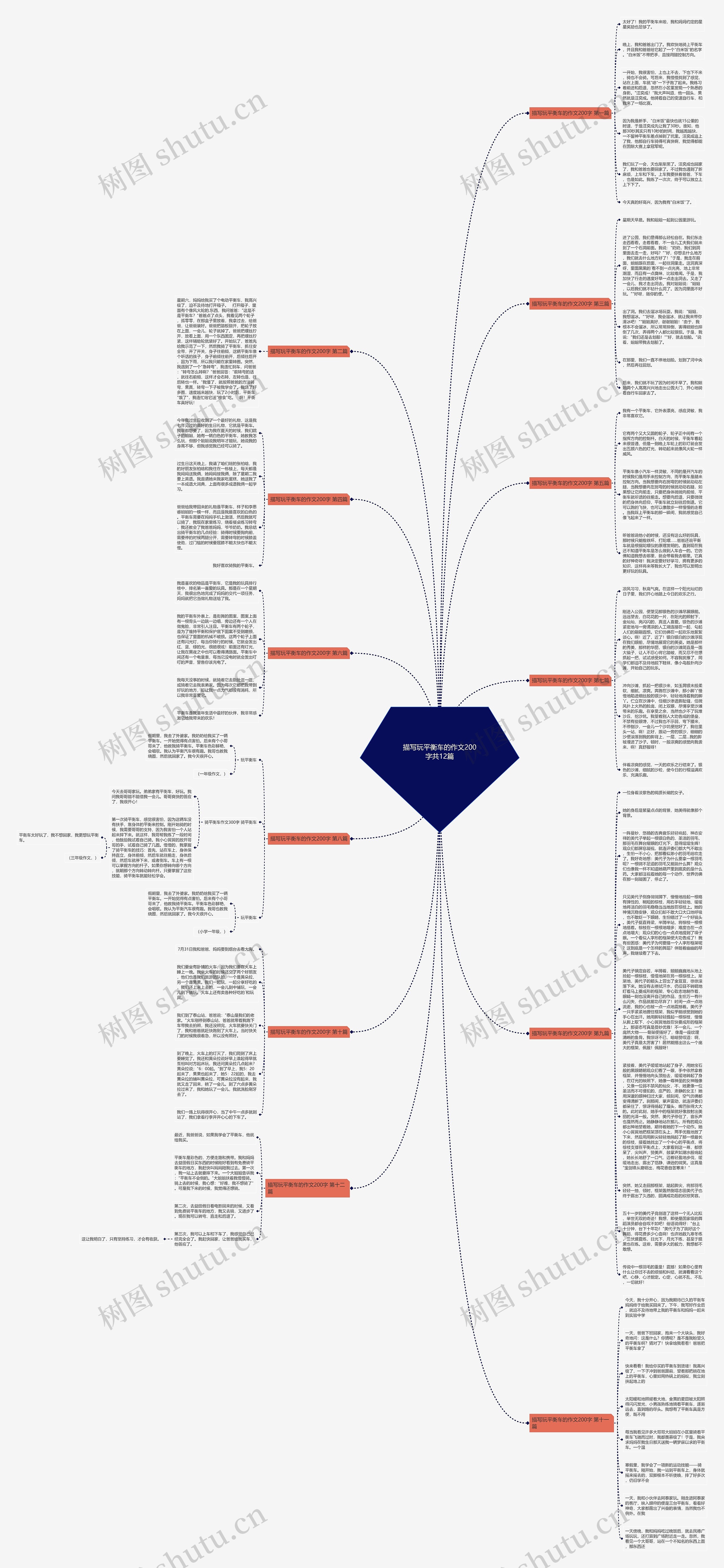 描写玩平衡车的作文200字共12篇思维导图