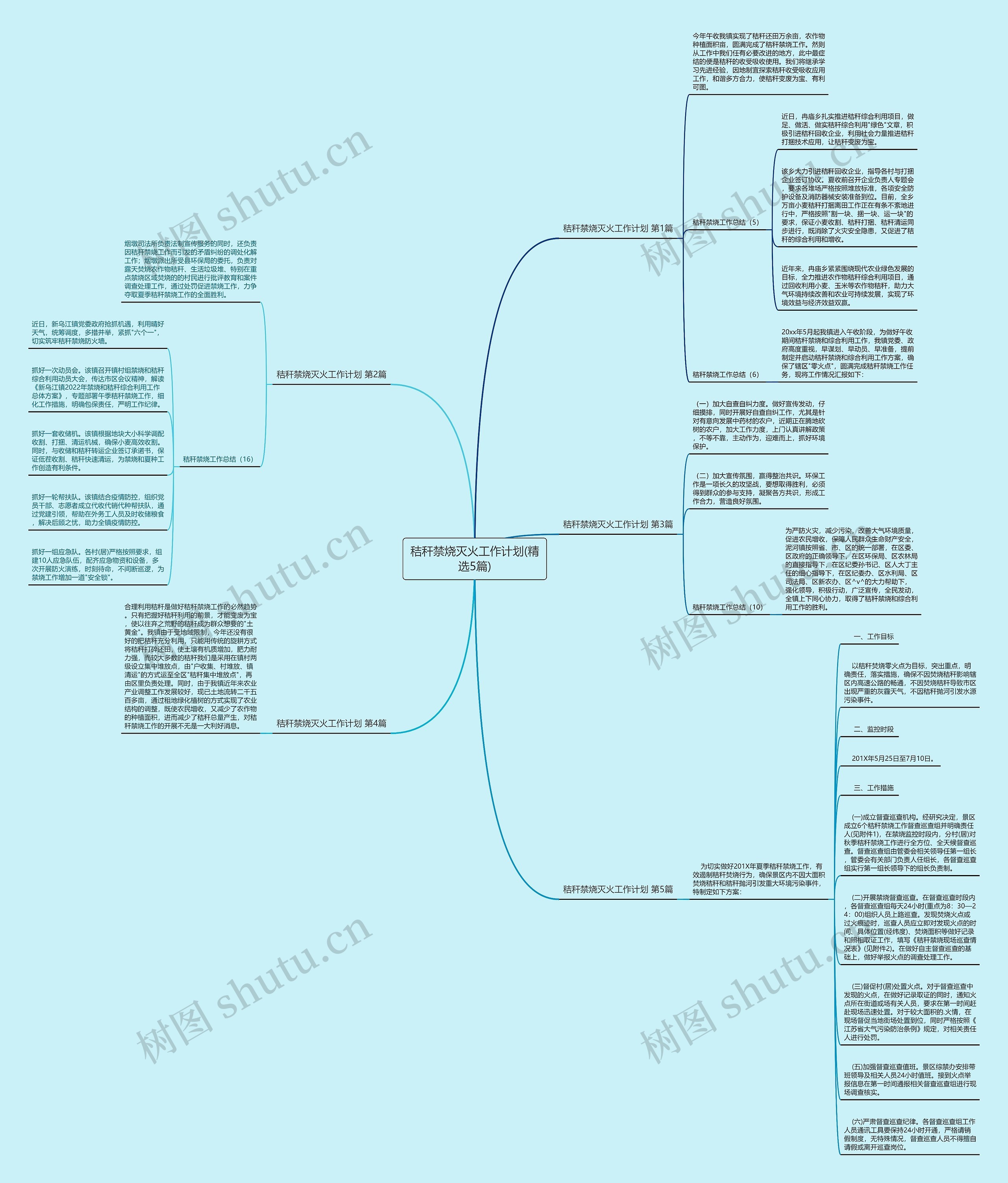 秸秆禁烧灭火工作计划(精选5篇)思维导图