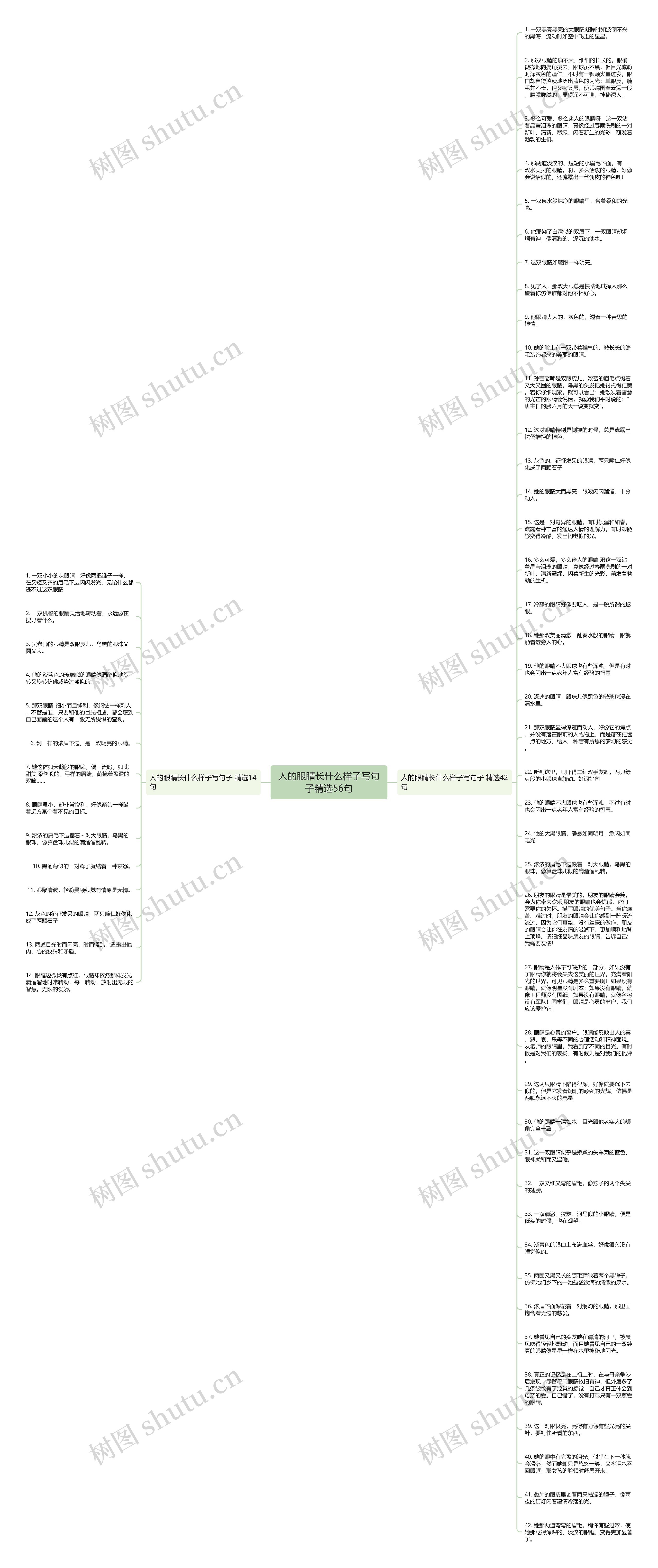 人的眼睛长什么样子写句子精选56句思维导图