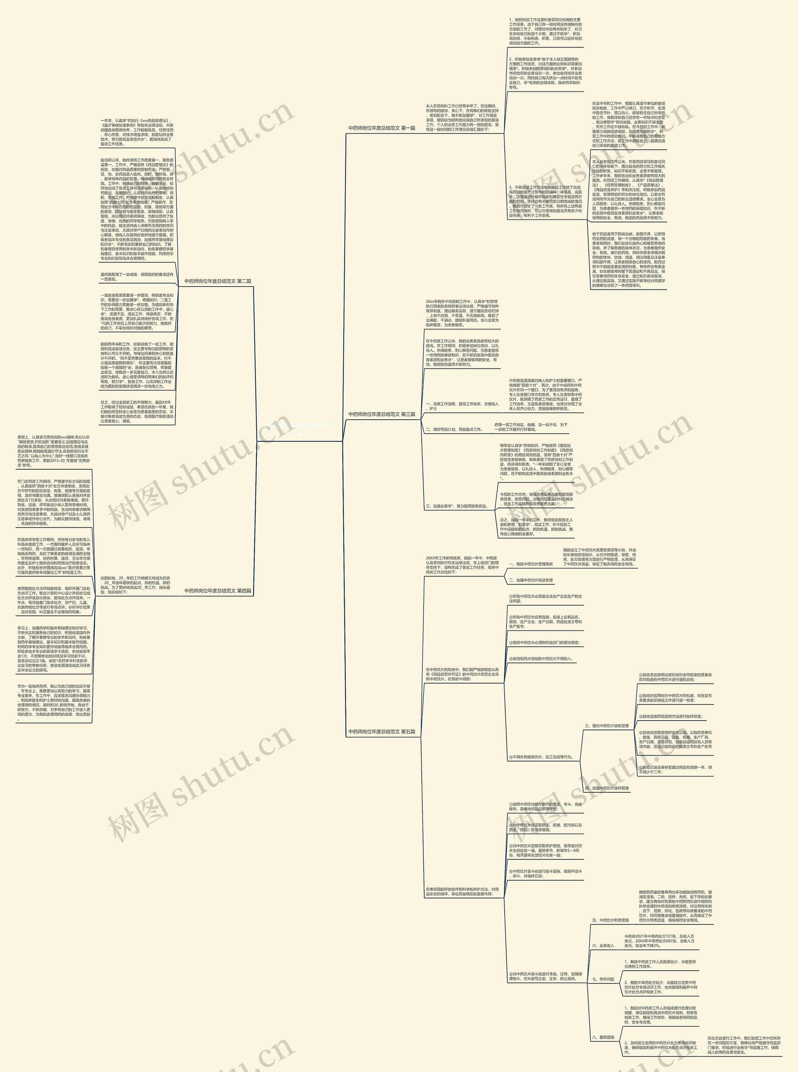 中药师岗位年度总结范文5篇思维导图