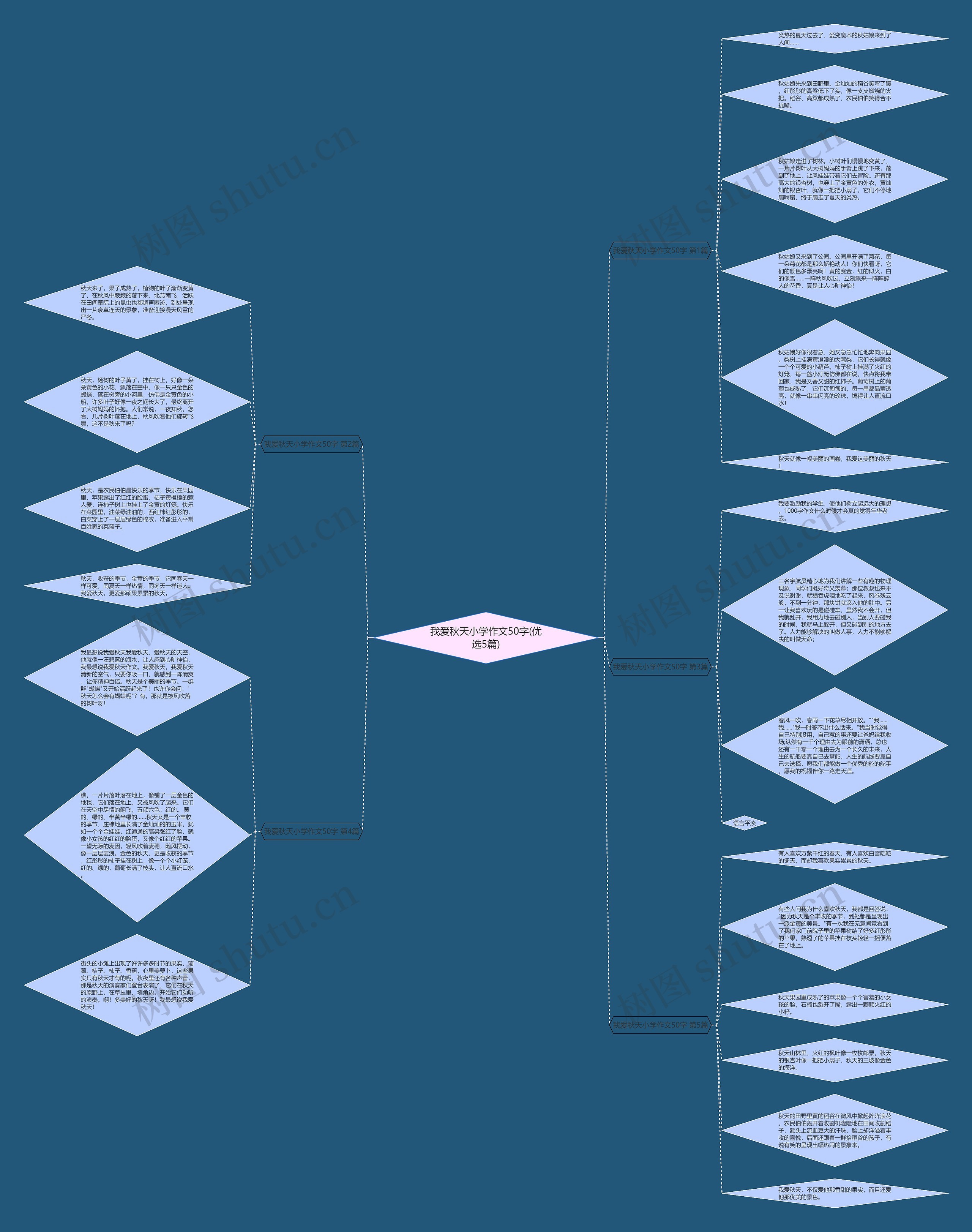 我爱秋天小学作文50字(优选5篇)思维导图