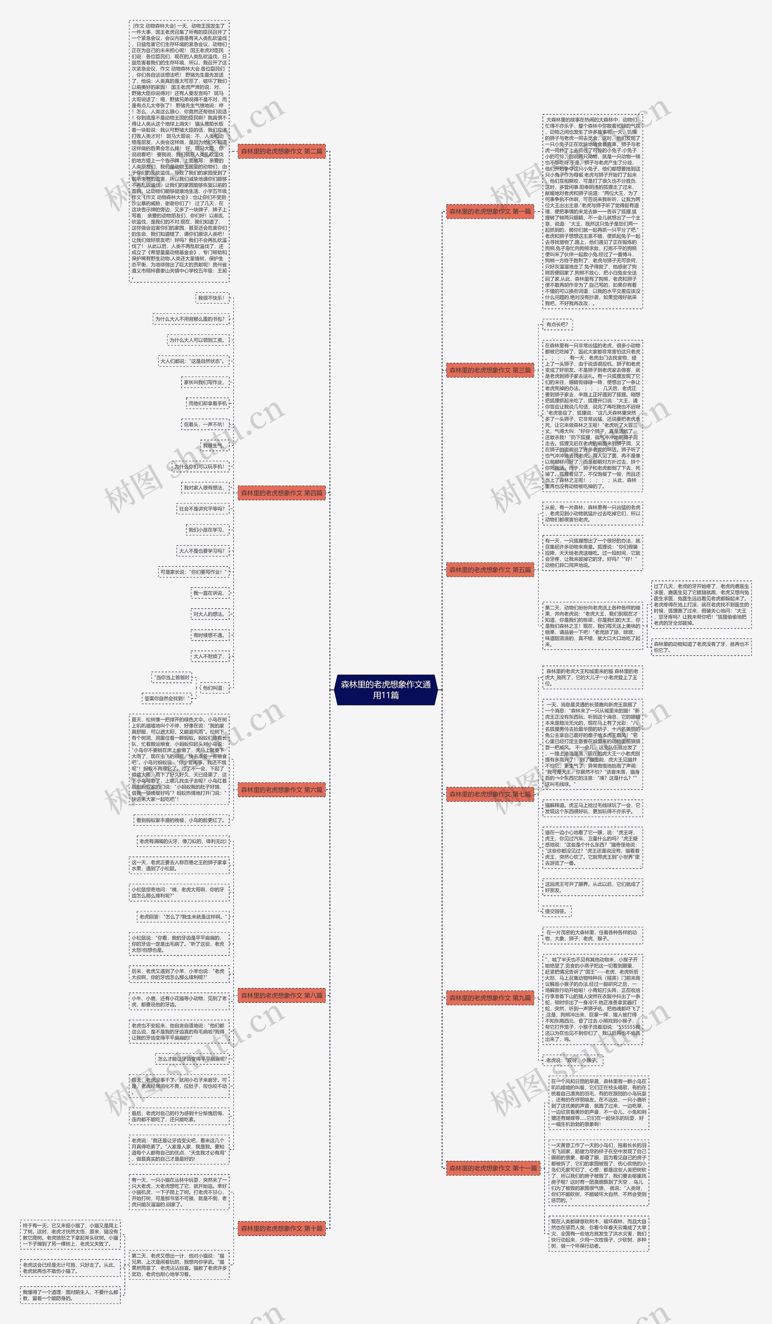森林里的老虎想象作文通用11篇思维导图