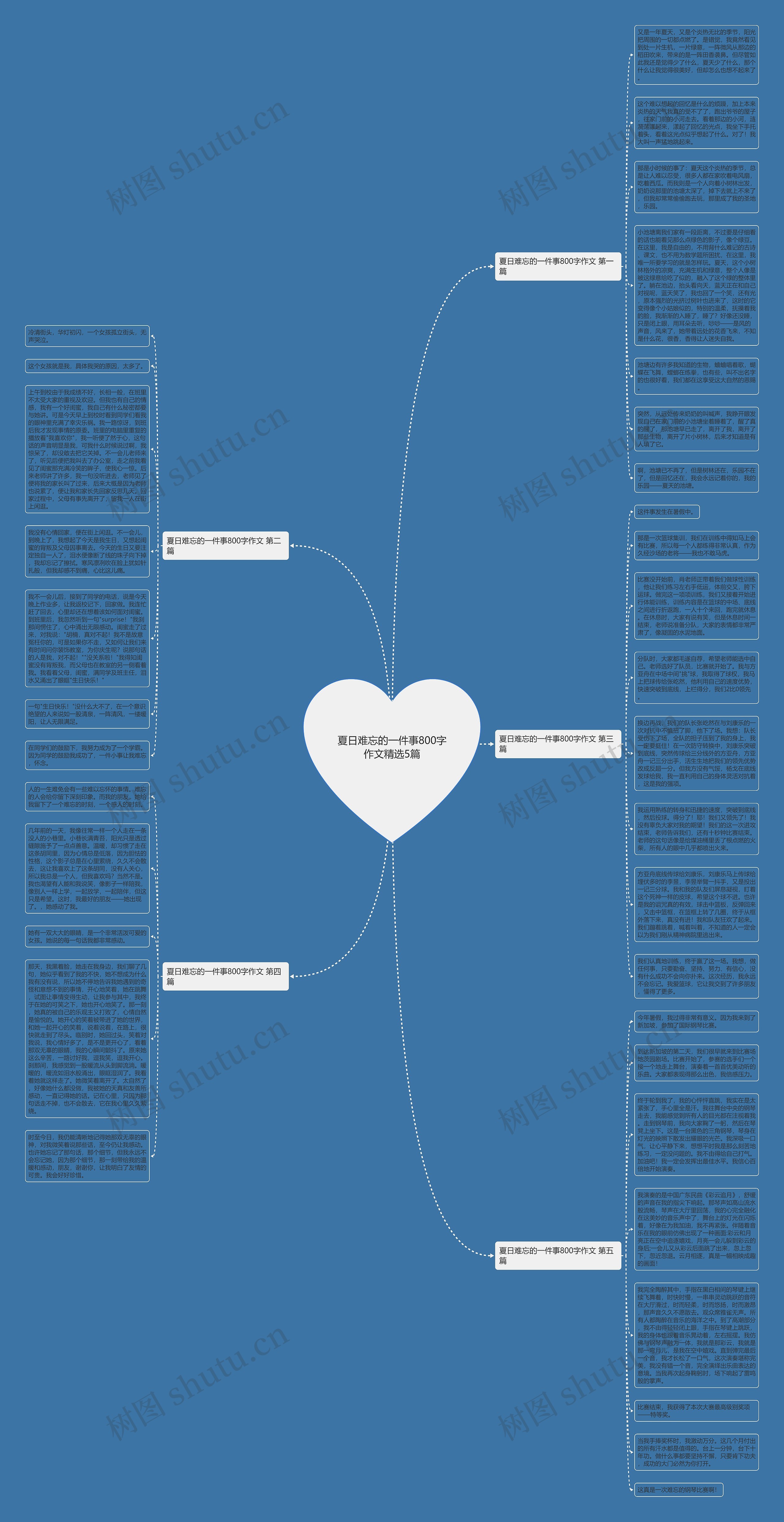 夏日难忘的一件事800字作文精选5篇思维导图