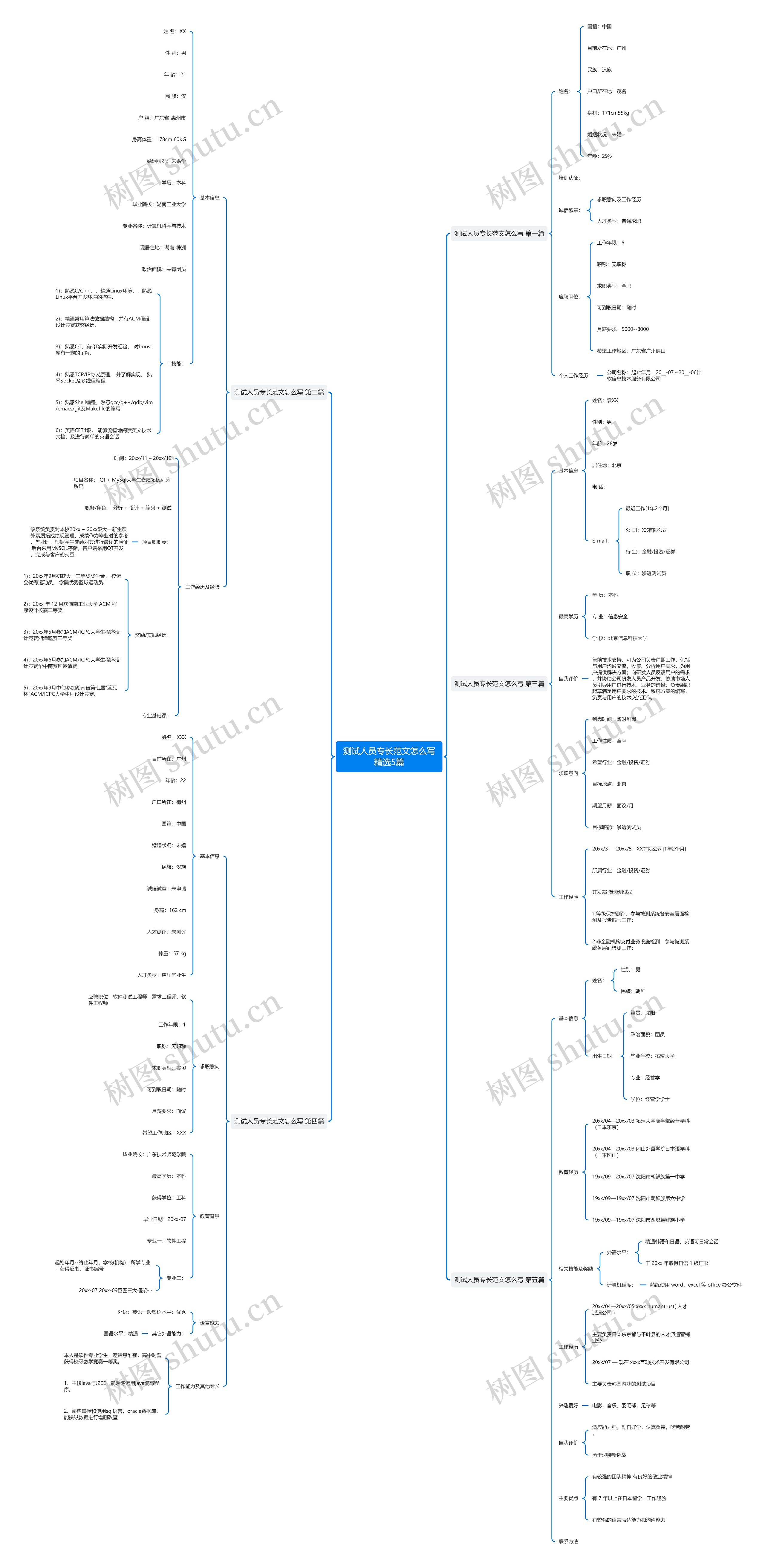 测试人员专长范文怎么写精选5篇思维导图