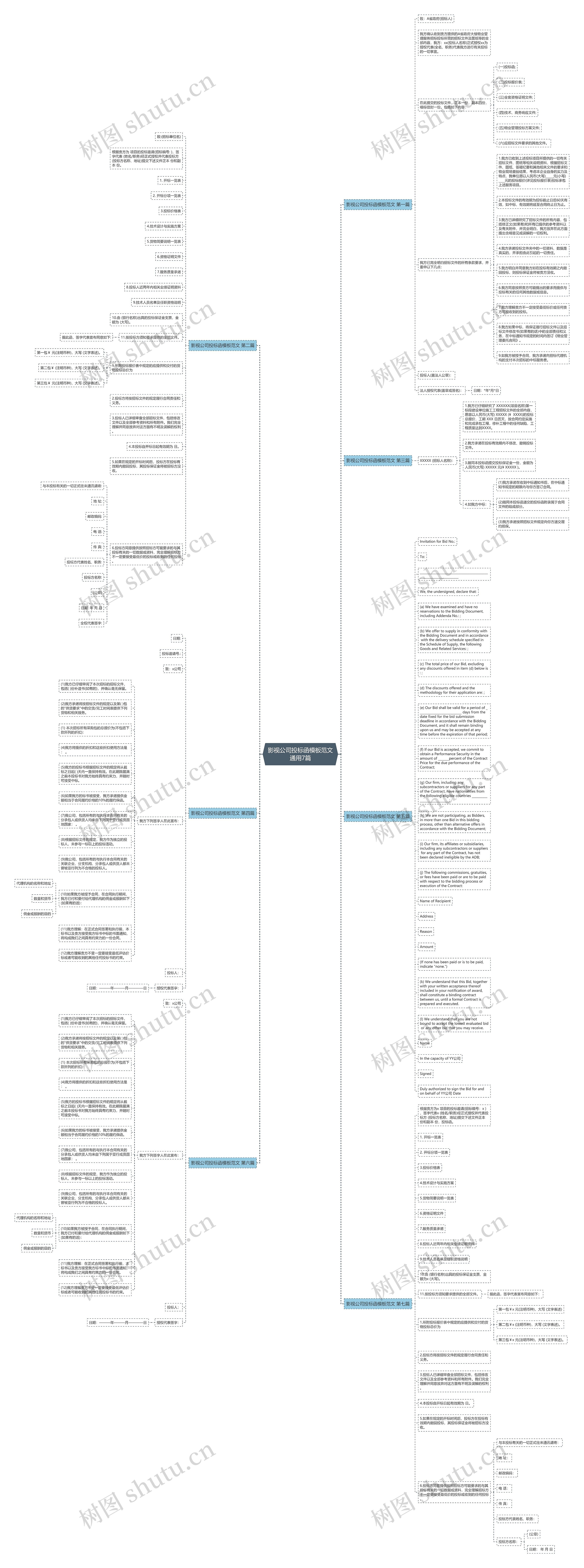 影视公司投标函范文通用7篇思维导图