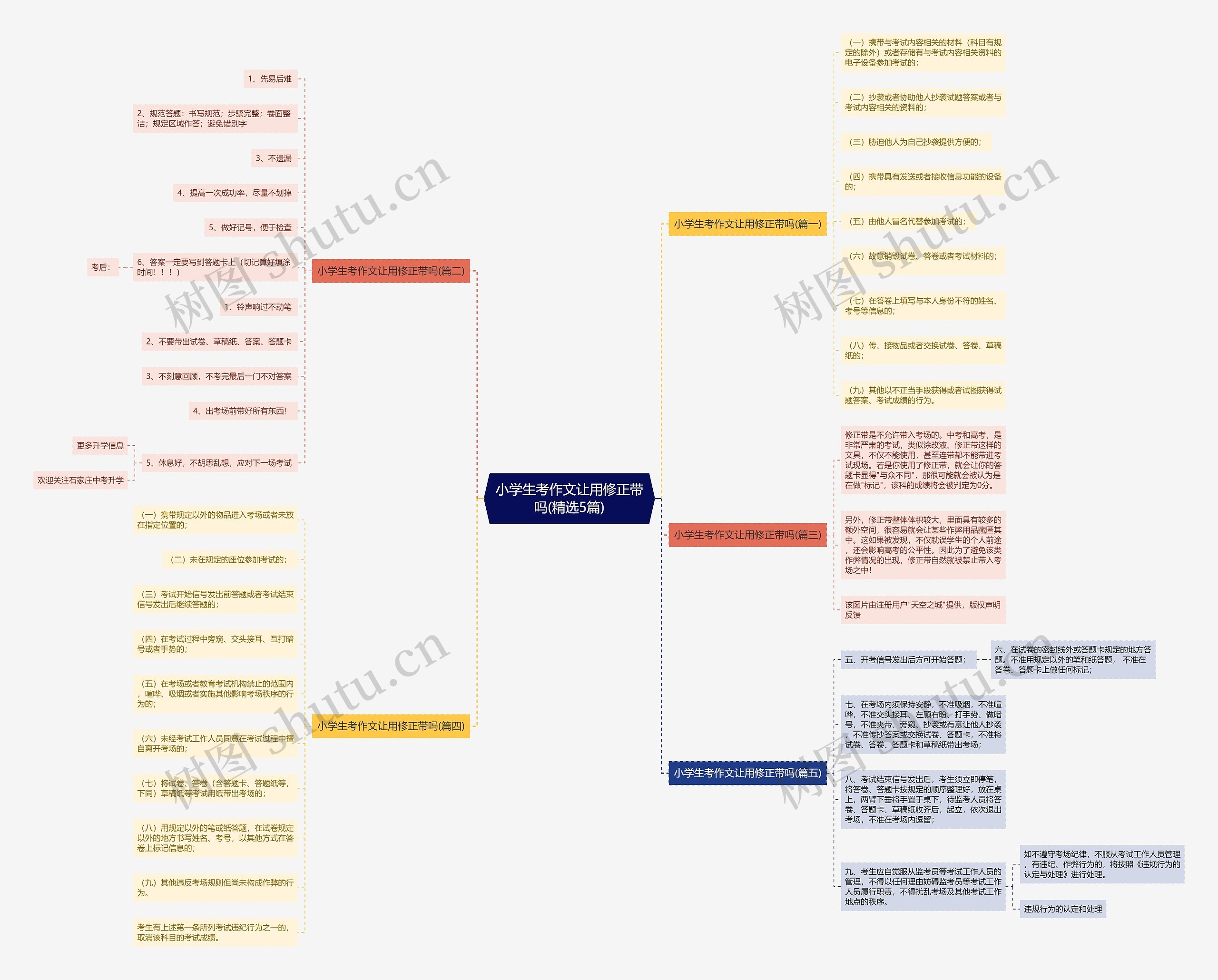 小学生考作文让用修正带吗(精选5篇)思维导图