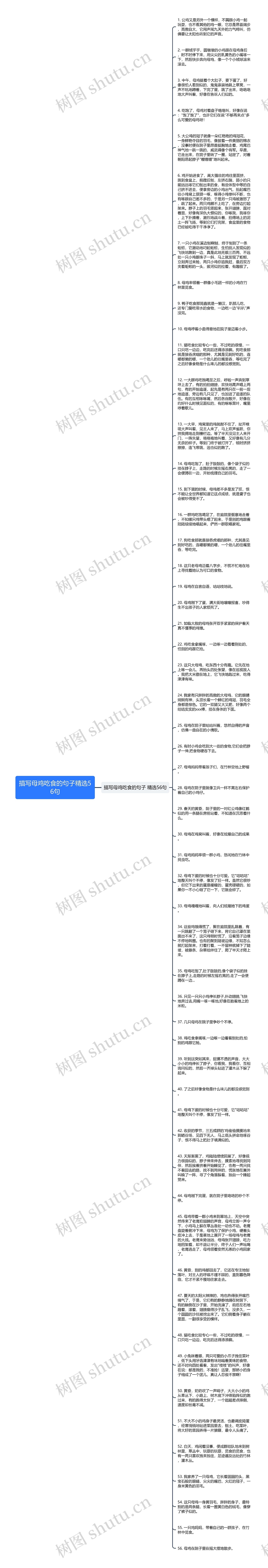描写母鸡吃食的句子精选56句思维导图