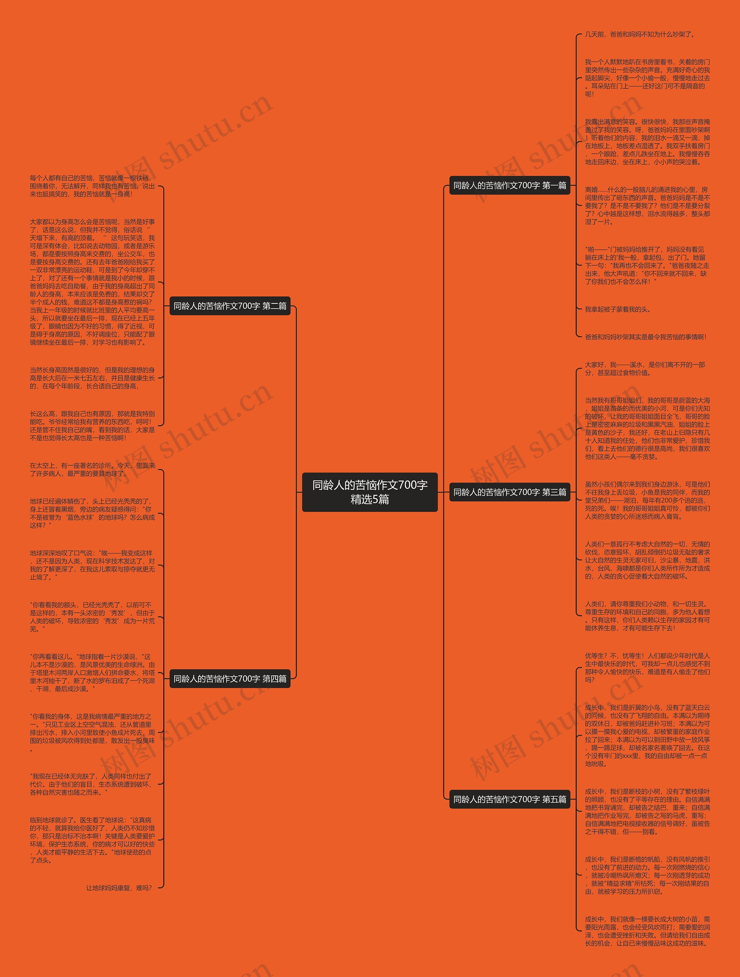 同龄人的苦恼作文700字精选5篇思维导图