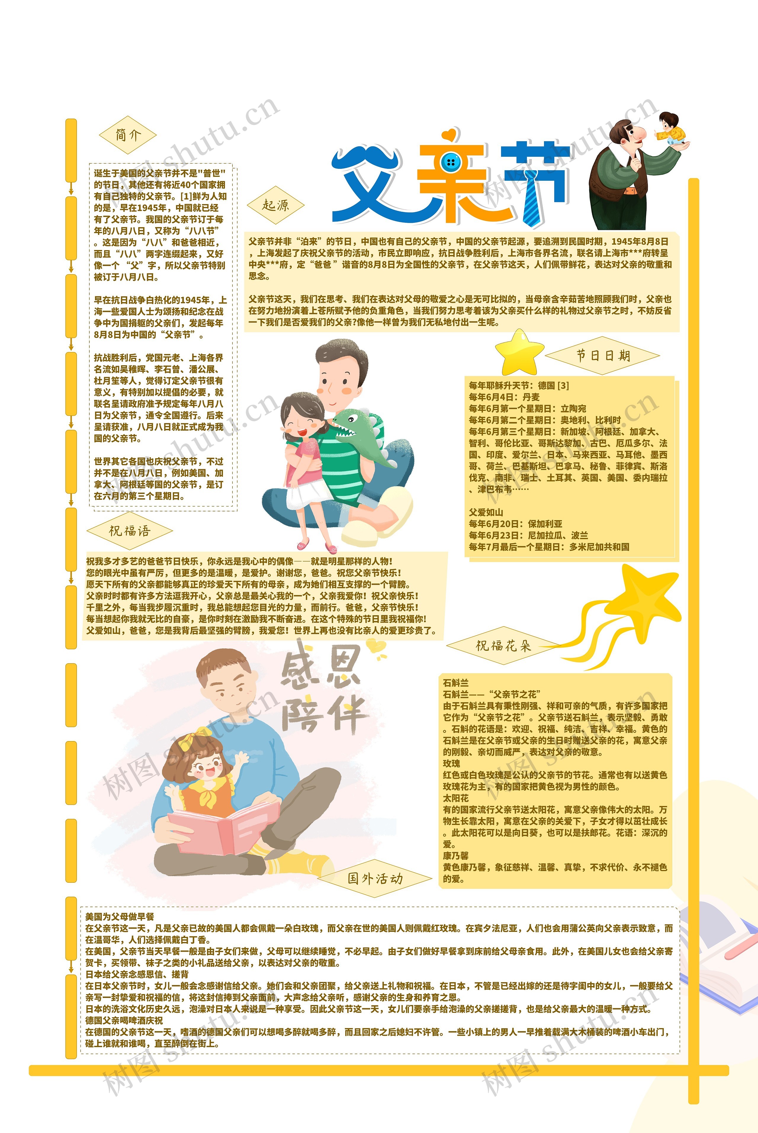 父亲节手抄报