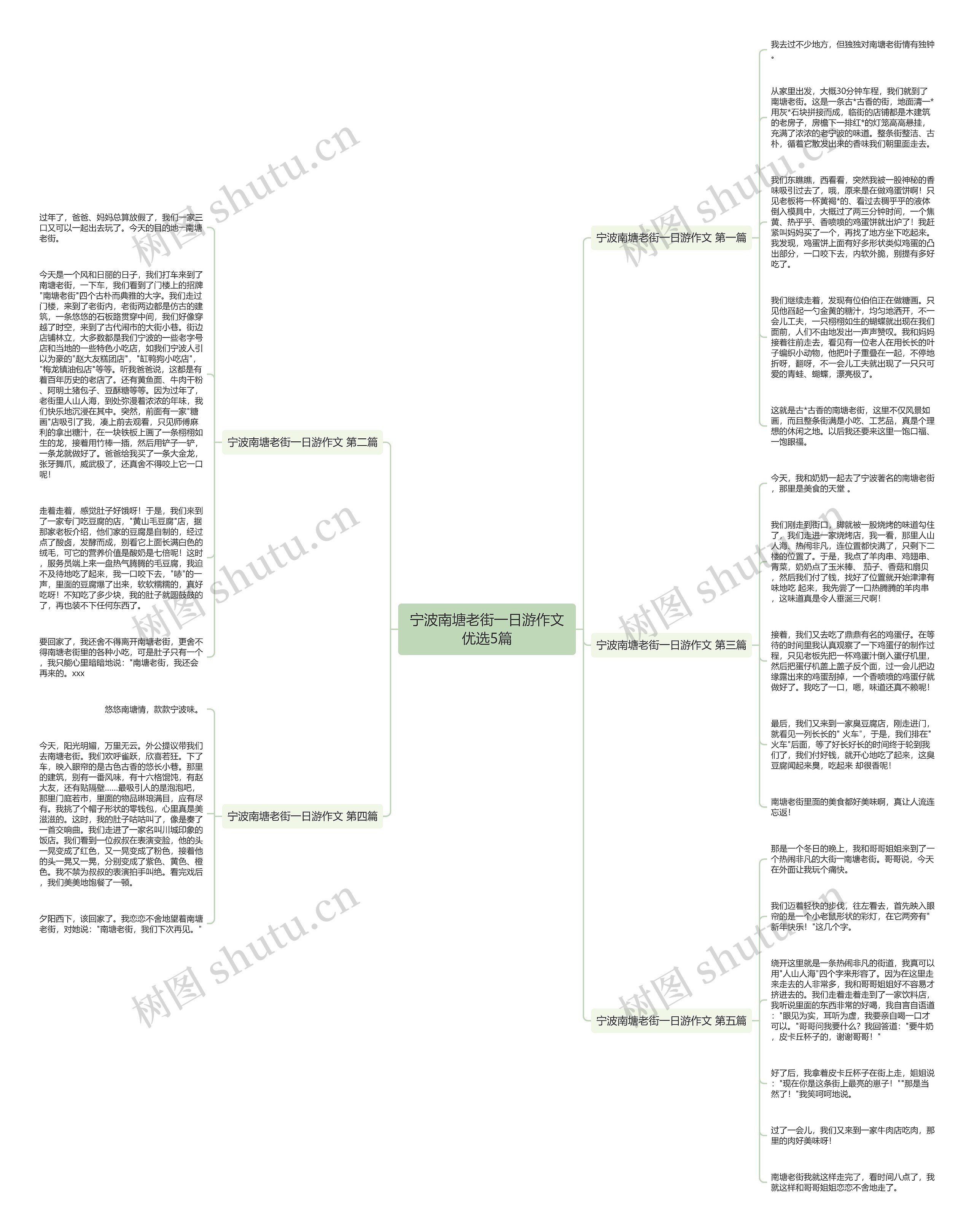 宁波南塘老街一日游作文优选5篇思维导图