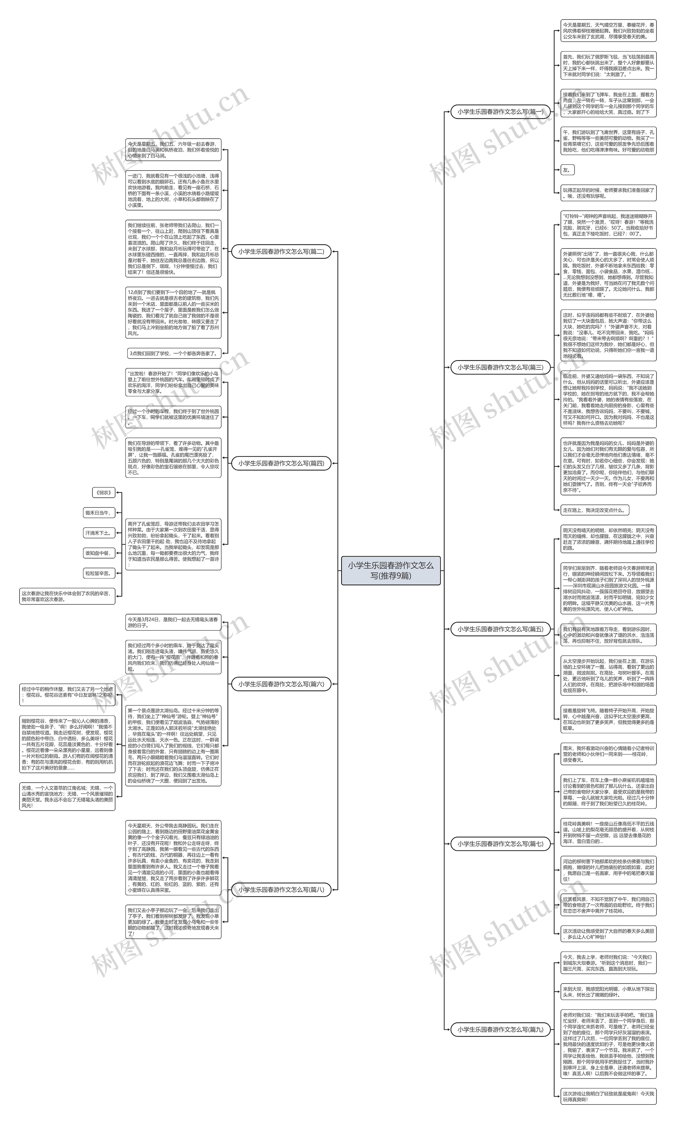 小学生乐园春游作文怎么写(推荐9篇)思维导图