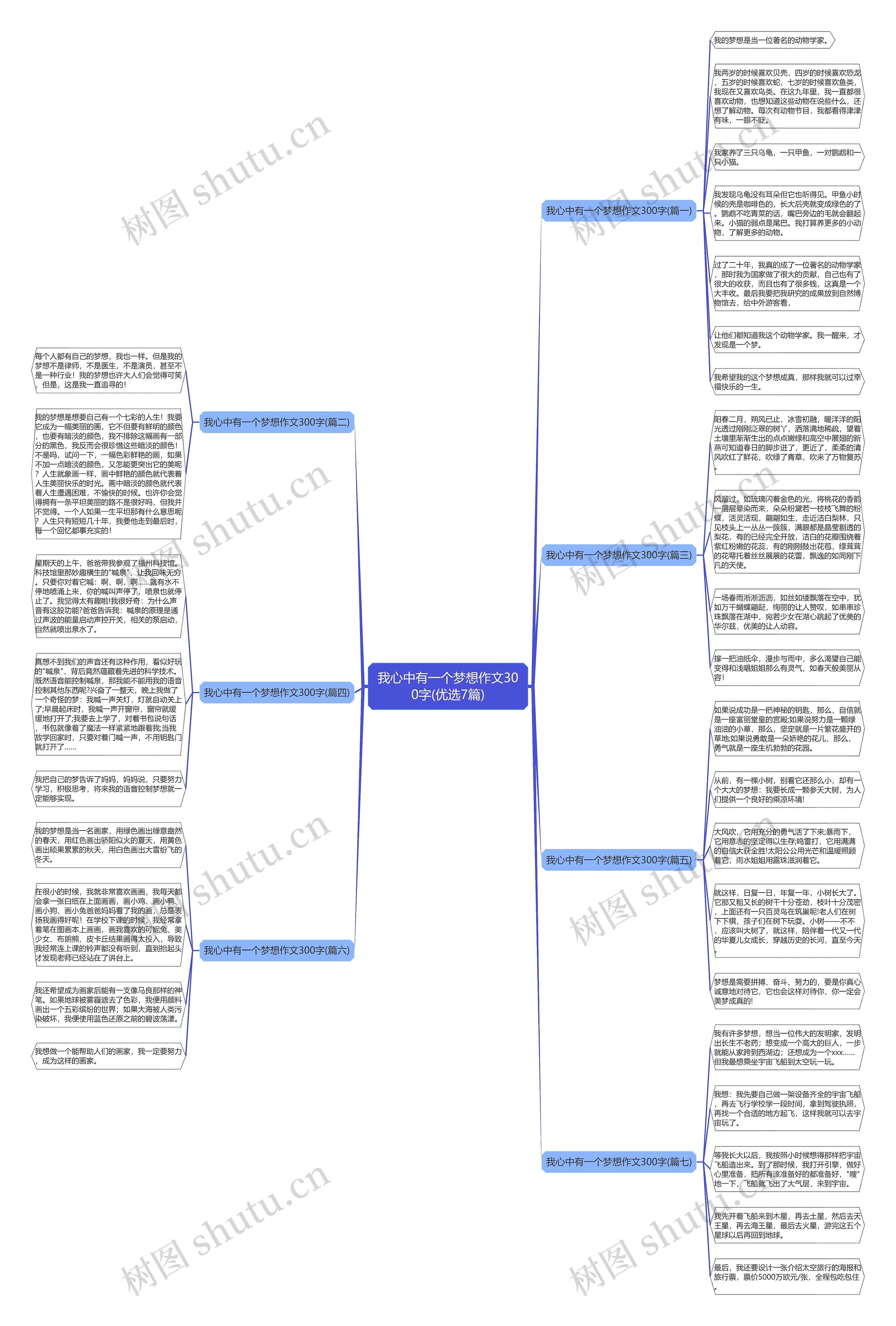 我心中有一个梦想作文300字(优选7篇)思维导图