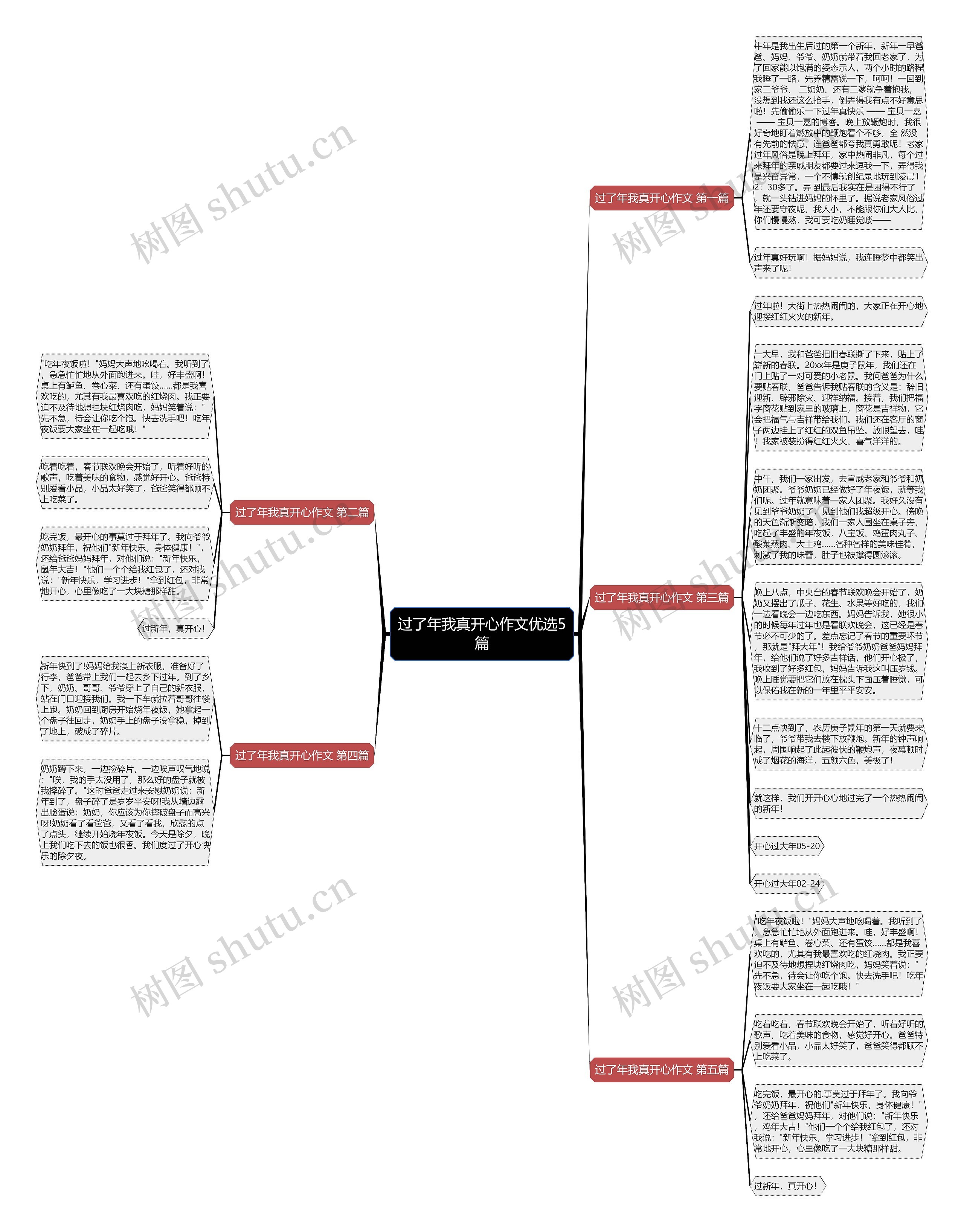 过了年我真开心作文优选5篇思维导图