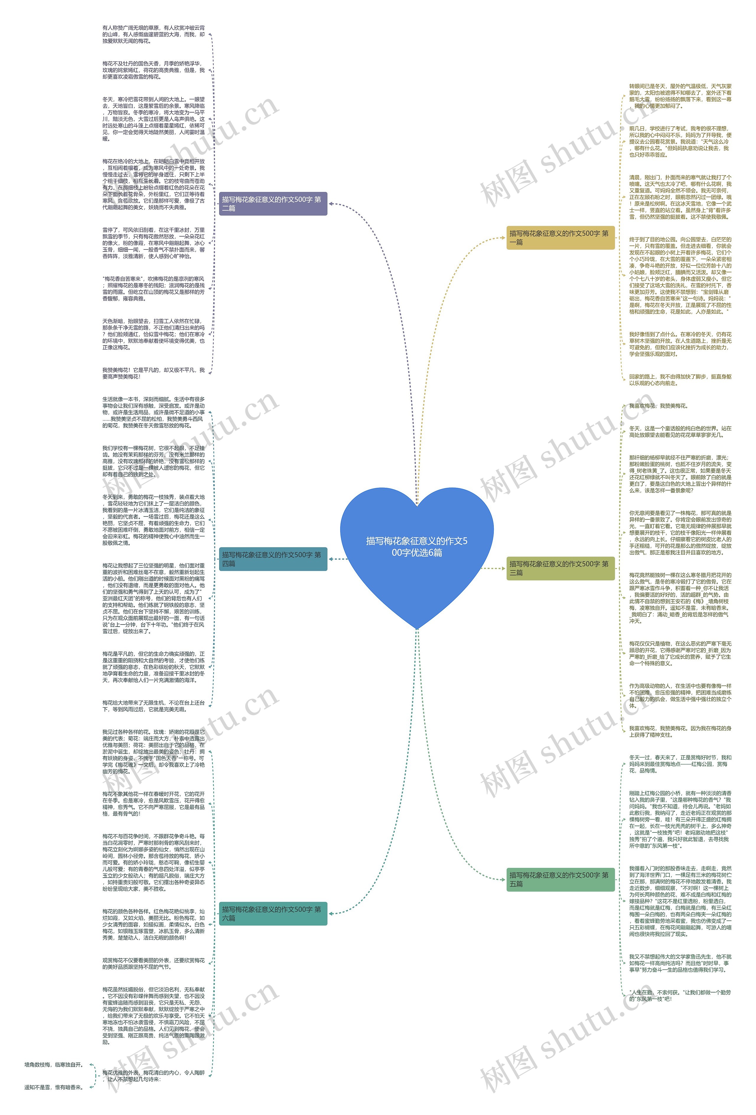 描写梅花象征意义的作文500字优选6篇思维导图
