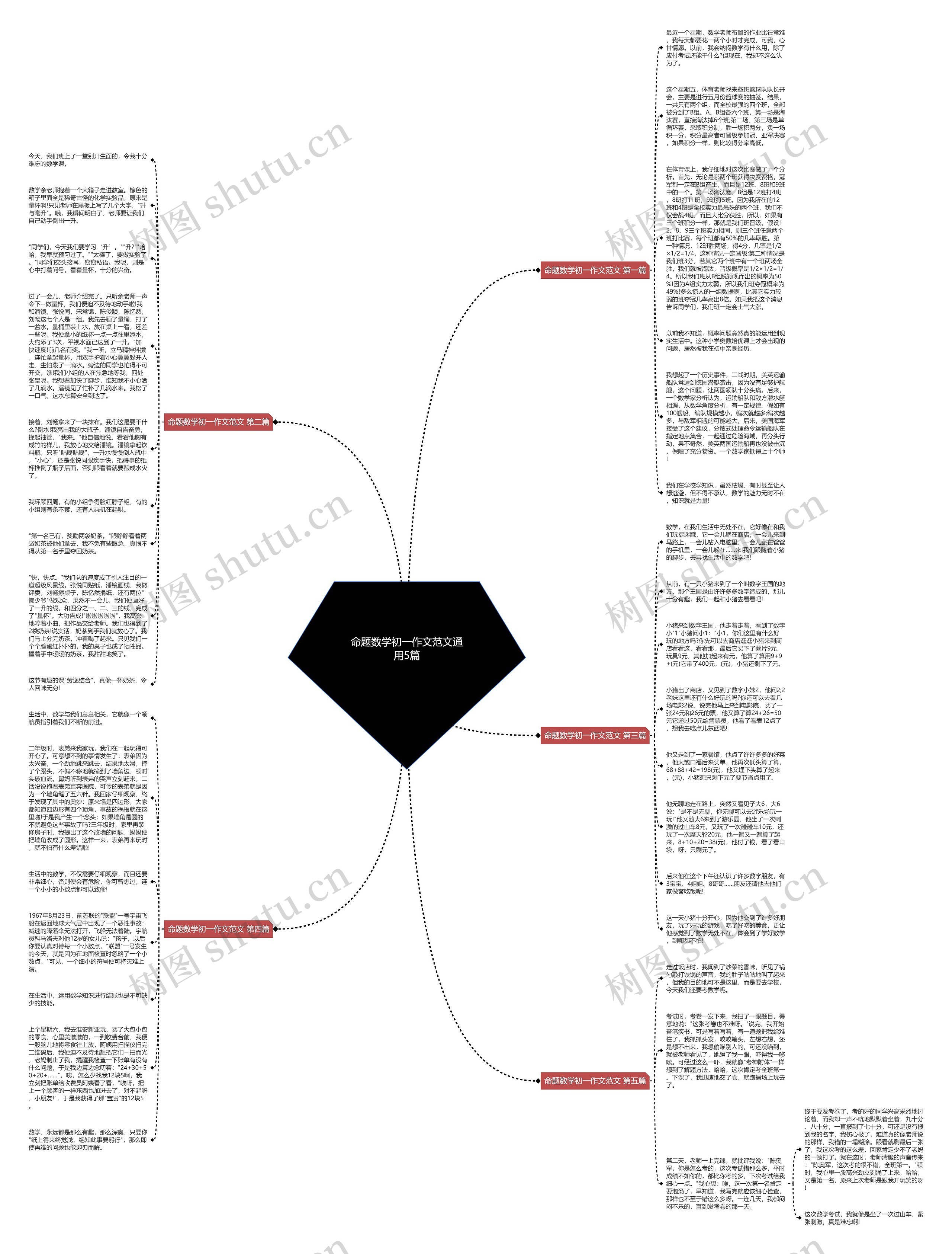 命题数学初一作文范文通用5篇思维导图