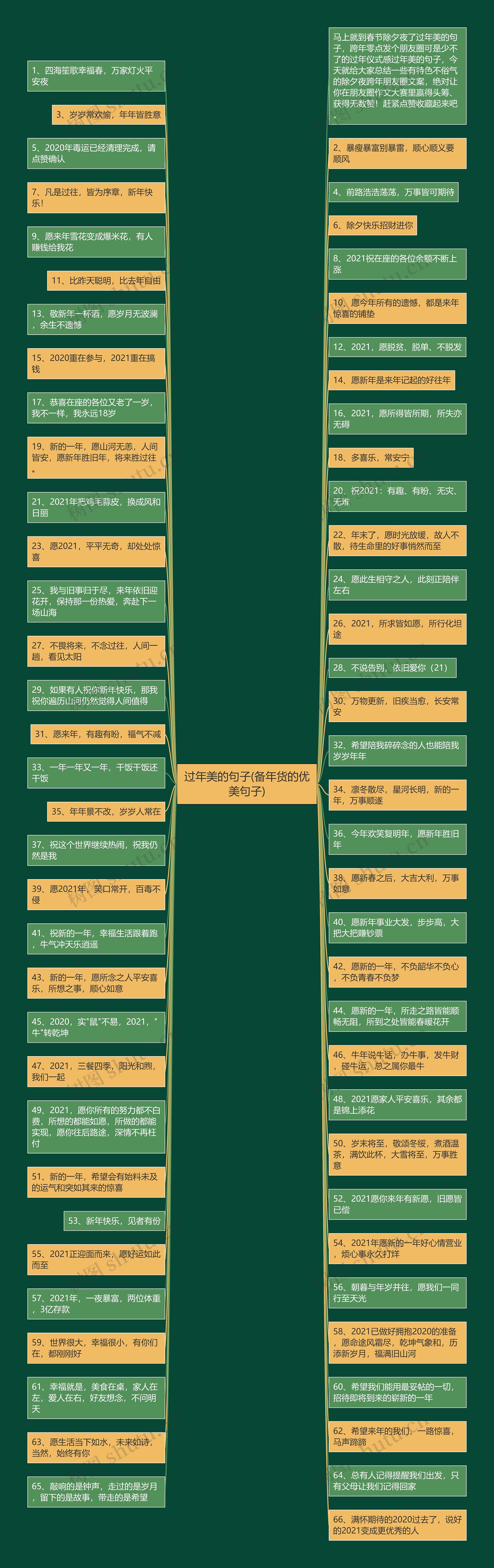 过年美的句子(备年货的优美句子)思维导图