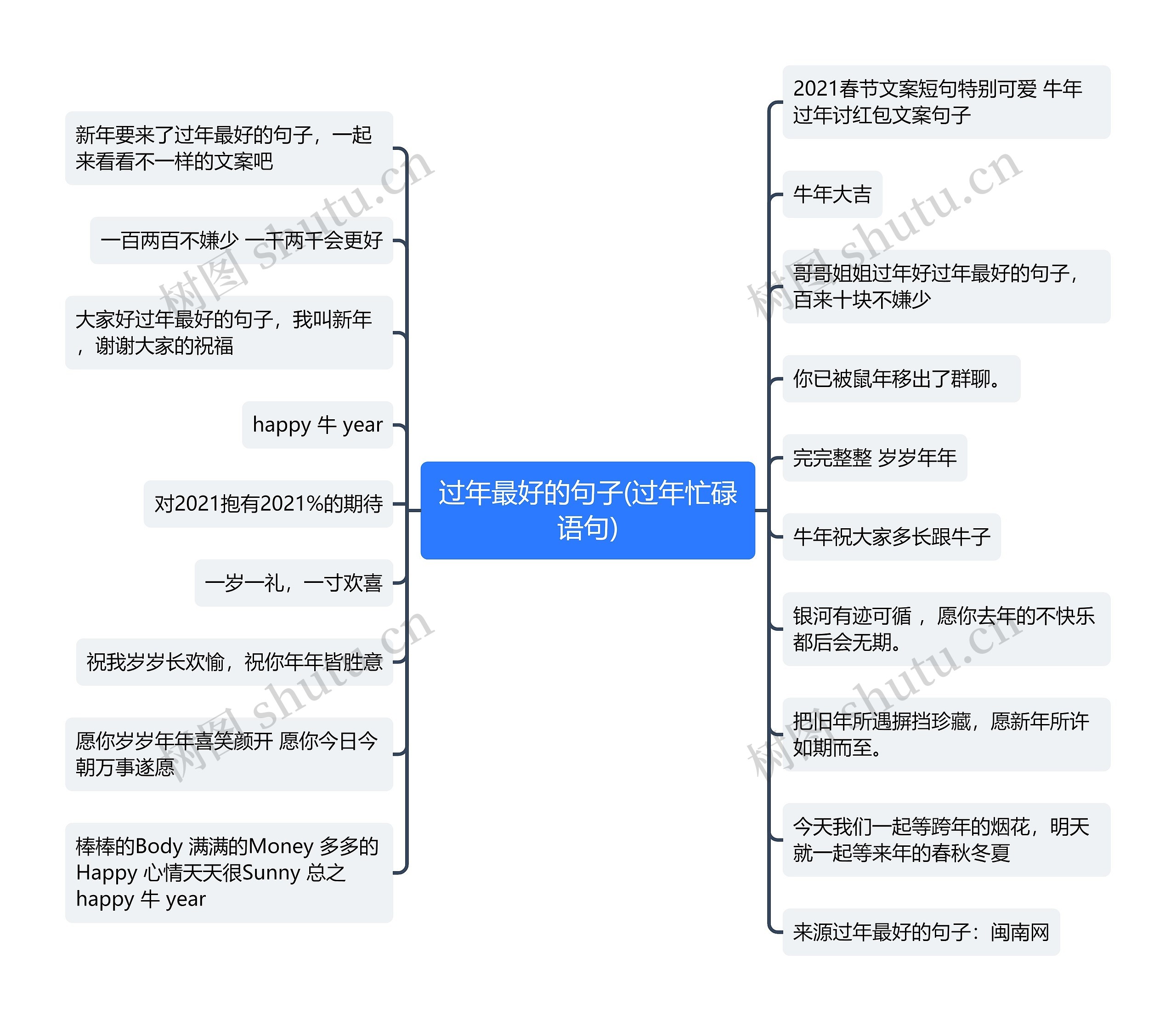 过年最好的句子(过年忙碌语句)思维导图