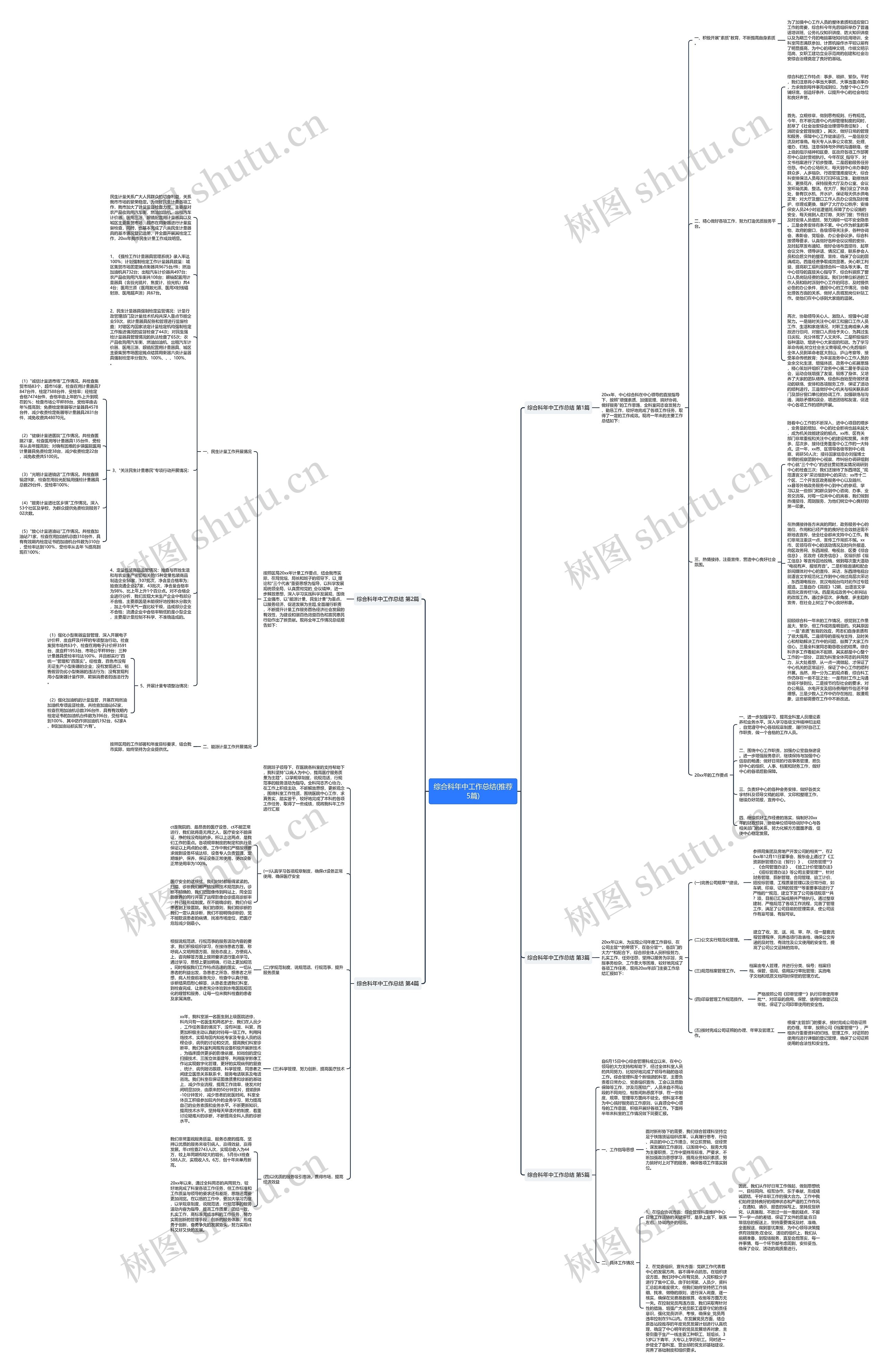 综合科年中工作总结(推荐5篇)思维导图